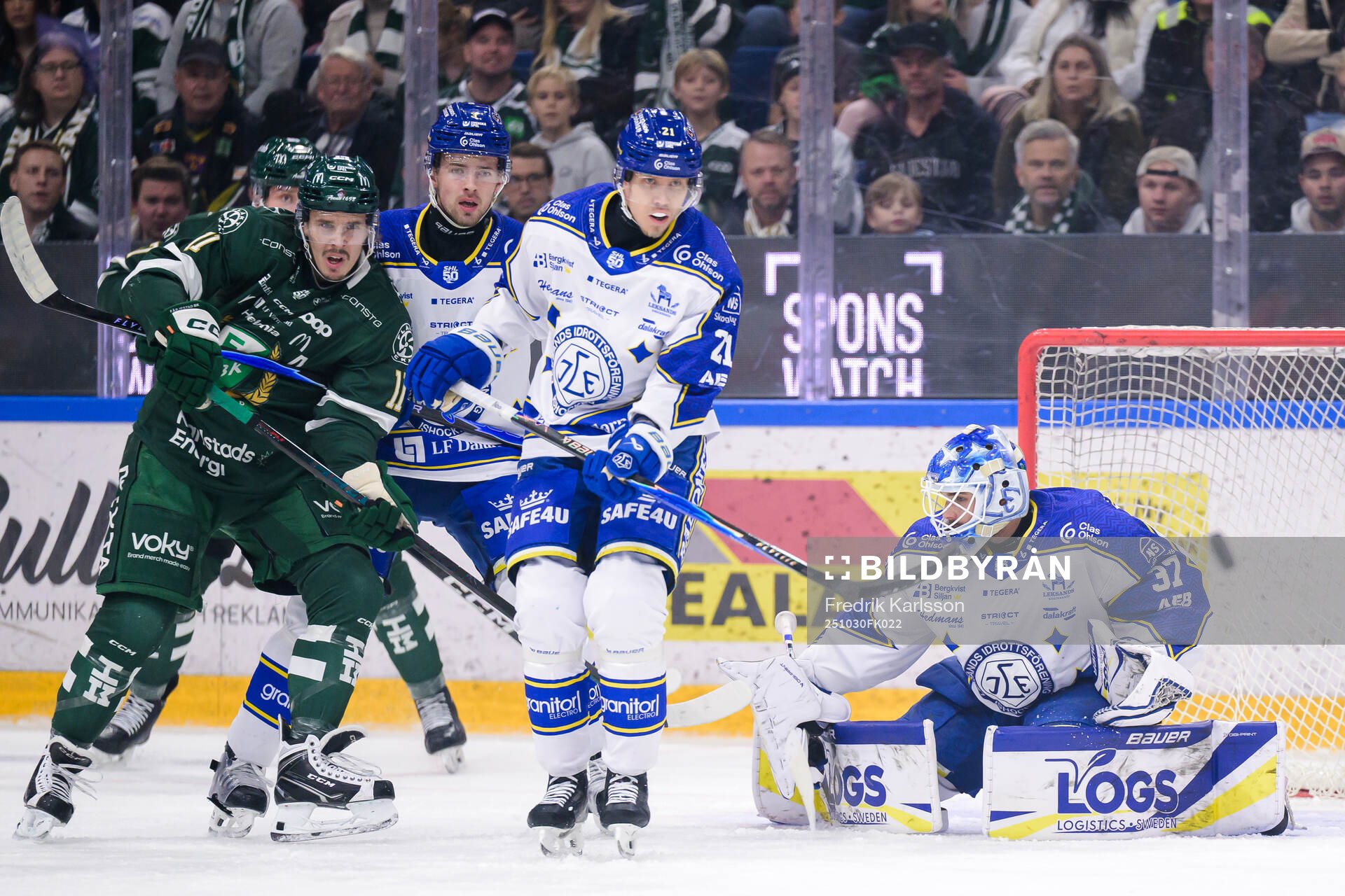 Färjestads Joakim Nygård och Leksands Fred Nilsson,