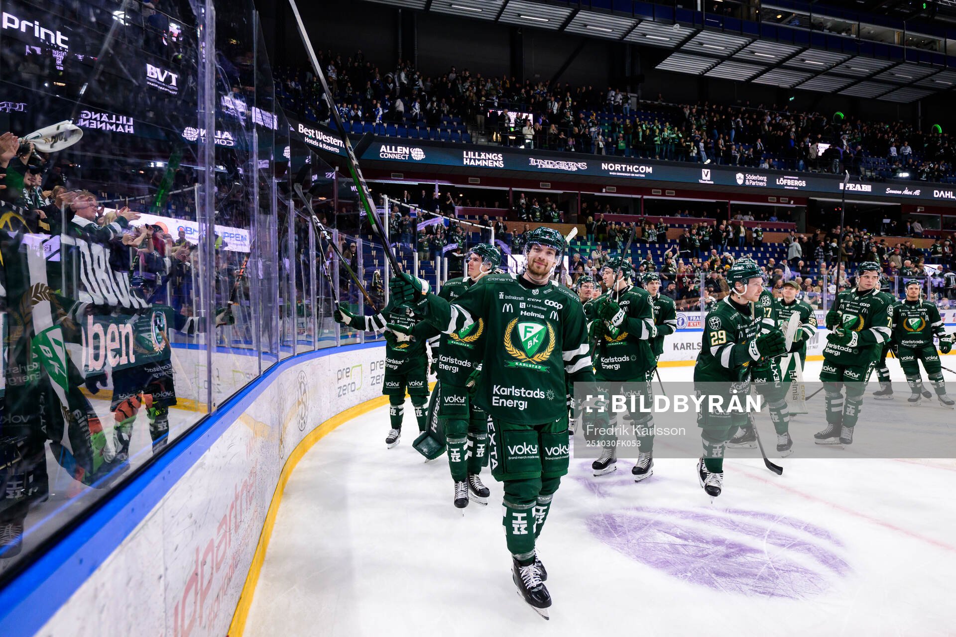 Färjestads spelare jublar
