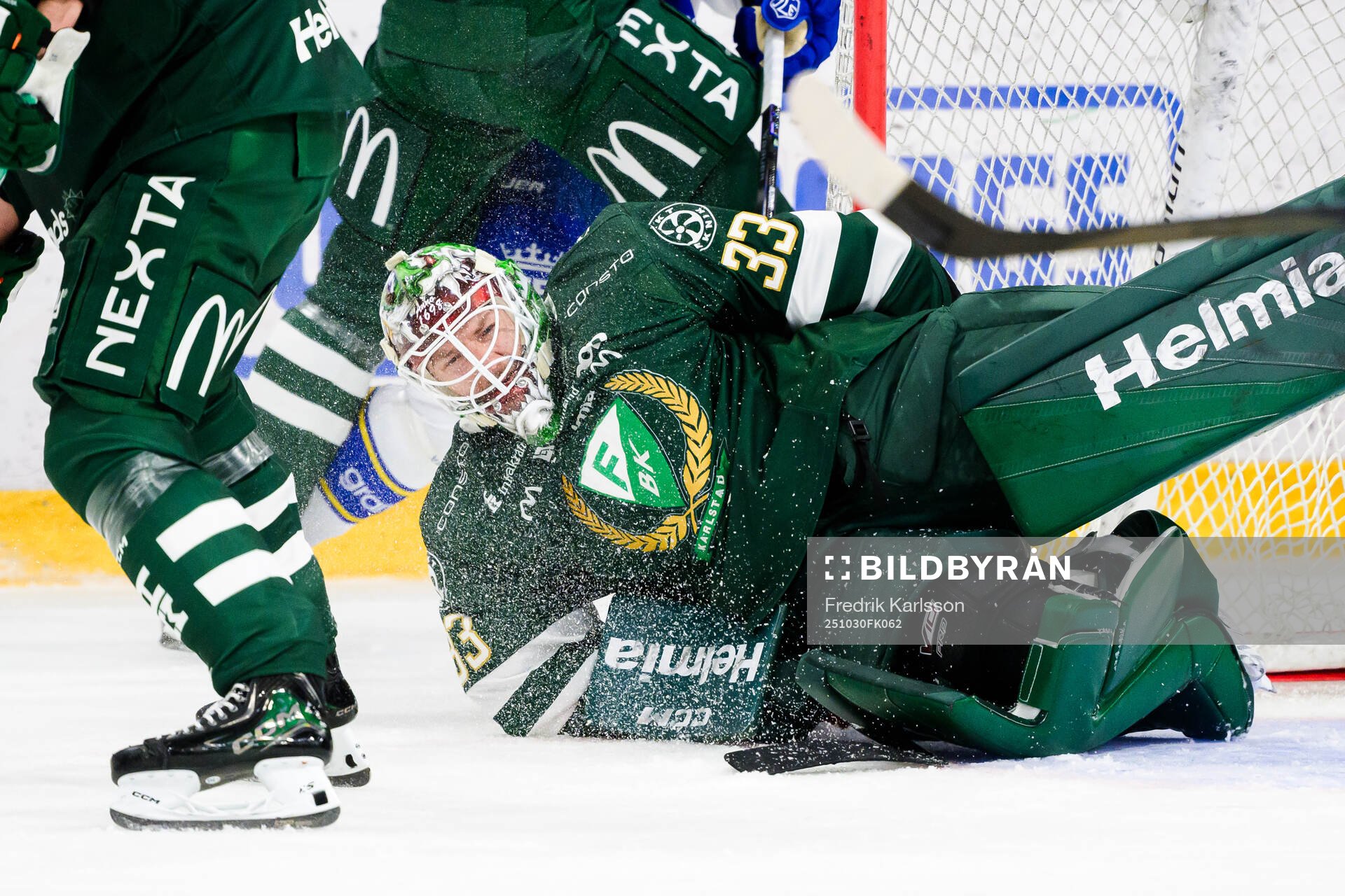 Färjestads målvakt Emil Larmi