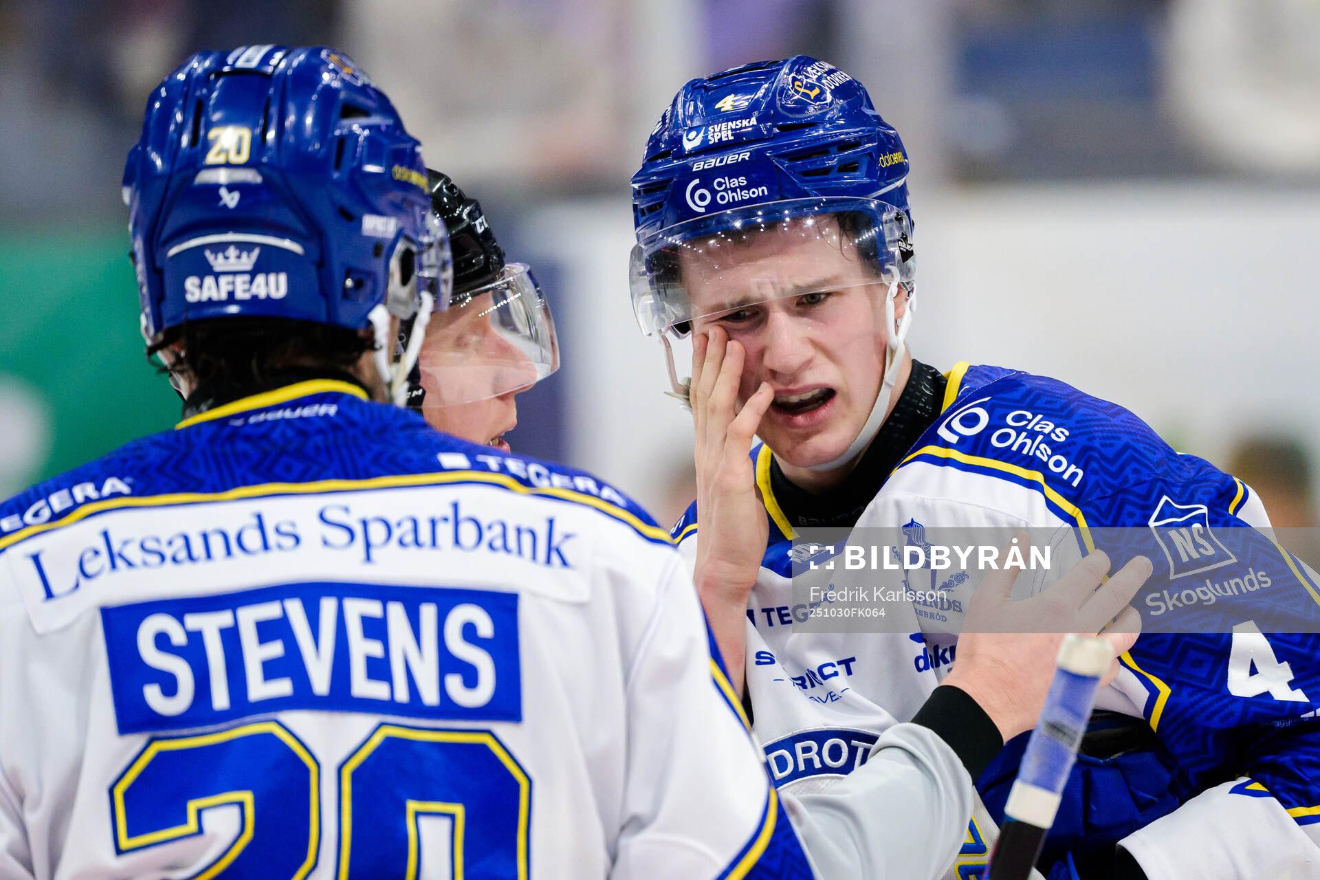 Leksands Tinus Luc Koblar har ont