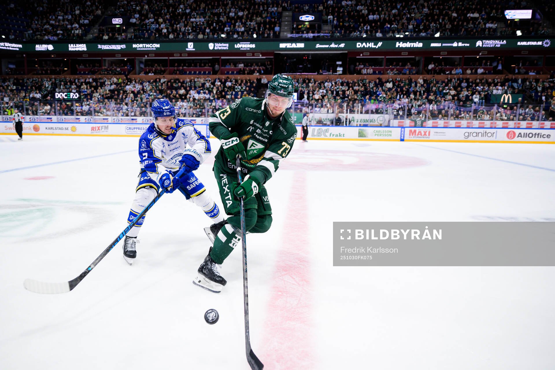 Leksands Marcus Karlberg och Färjestads Adam Ollas Mattsson