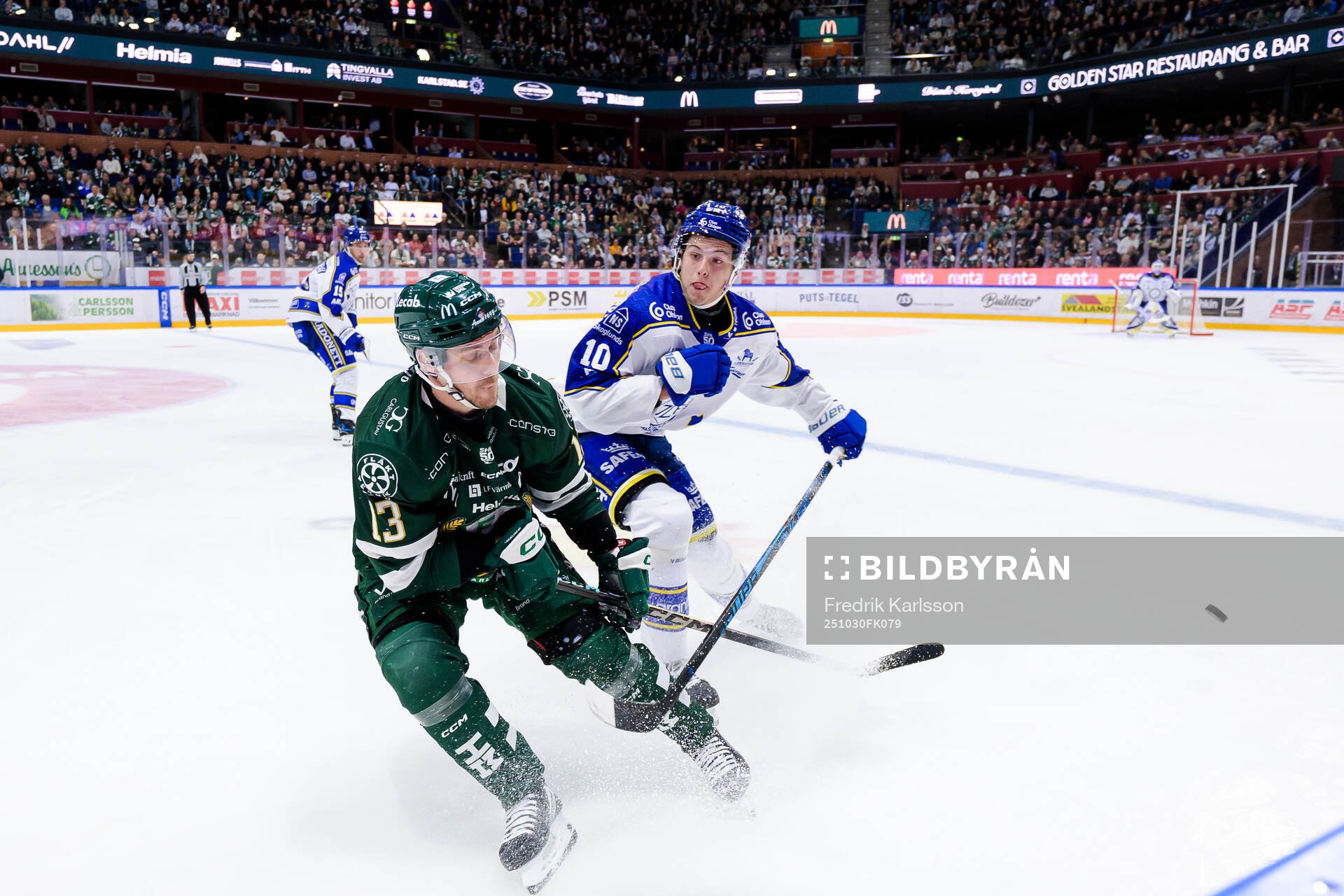 Färjestads Joel Kellman och Leksands Anton Johansson