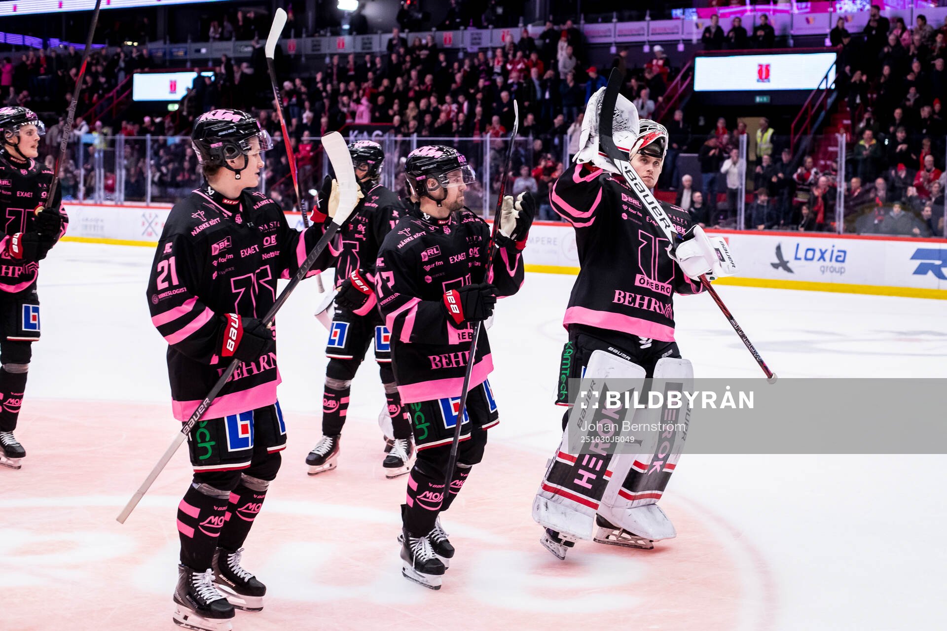 Örebros Patrik Puistola, Teemu Turunen och målvakt Jonas