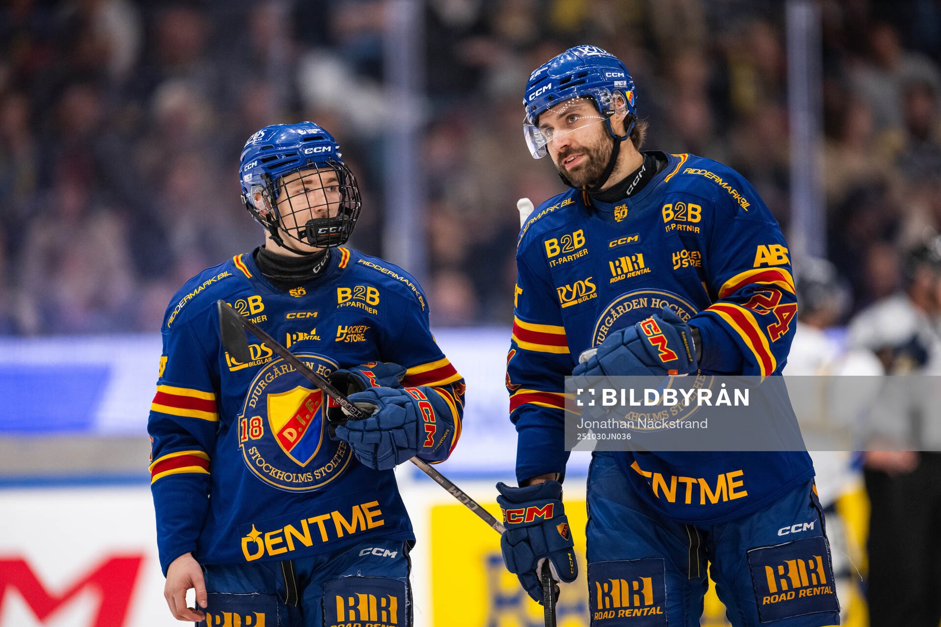 Djurgårdens Viggo Björck och Ludvig Rensfeldt