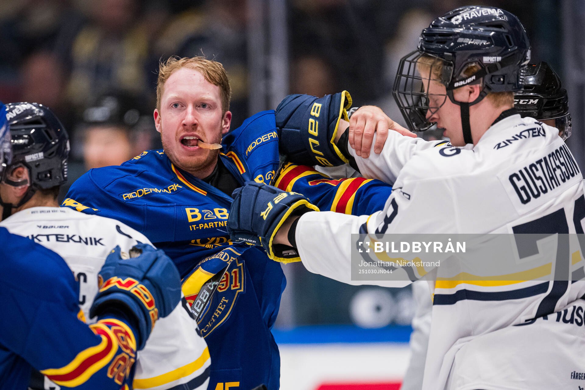 HV71s Malte Gustafsson och Djurgårdens Colby Sissons