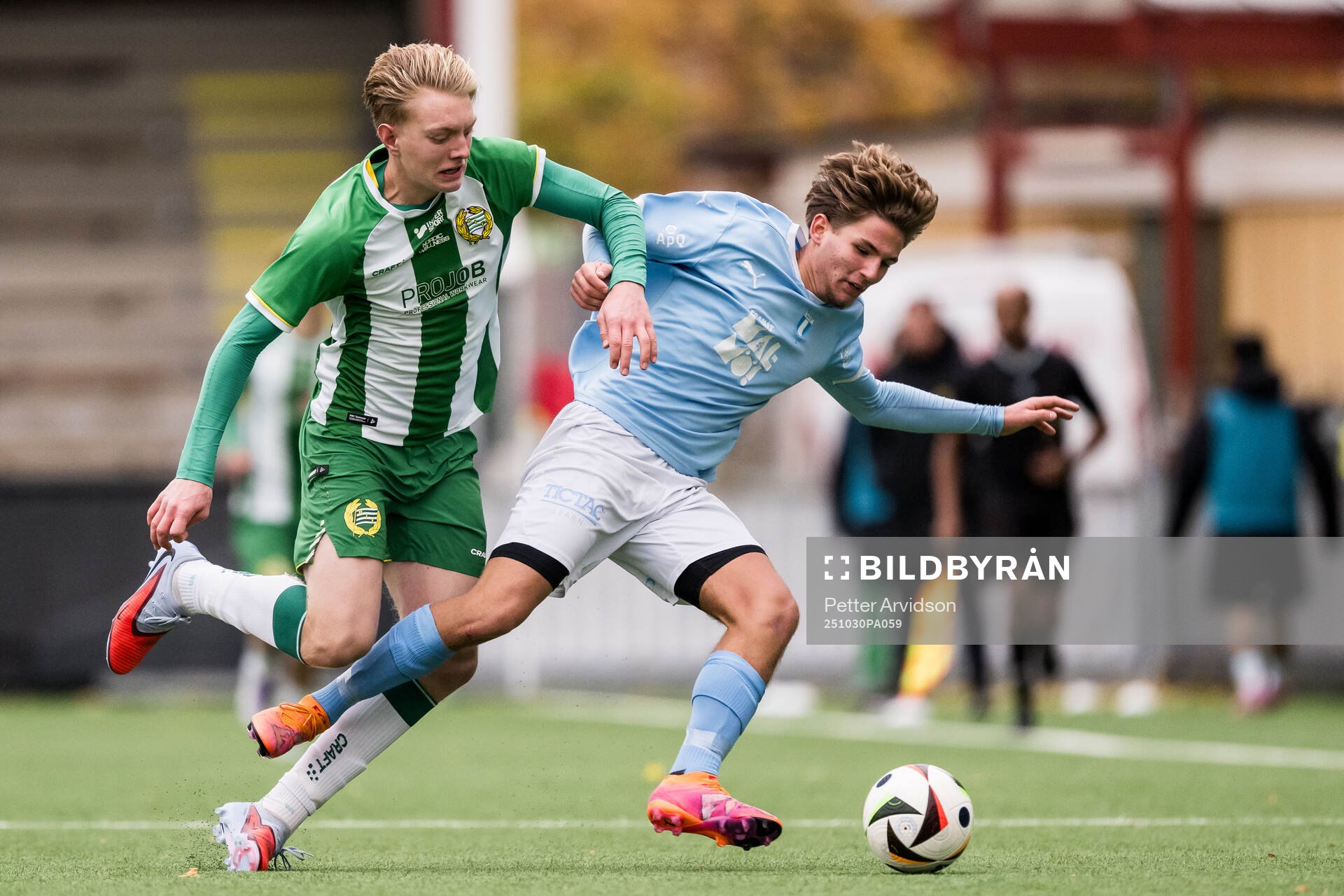 Hammarbys Hampus Thorsson och Malmö FFs John Orestam