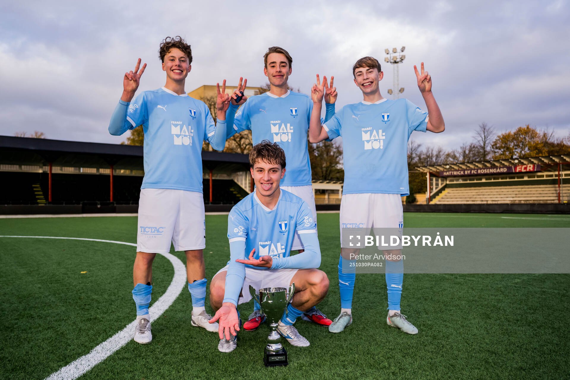 Malmö FFs Milo Einarsson, Oskar Åkewall, Sebastian