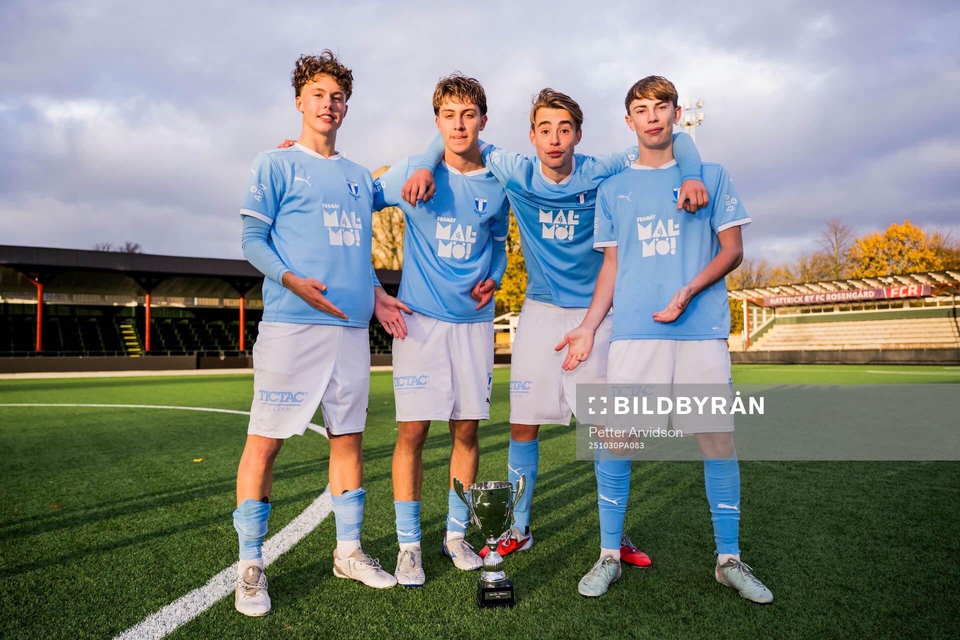 Malmö FFs Milo Einarsson, Oskar Åkewall, Sebastian