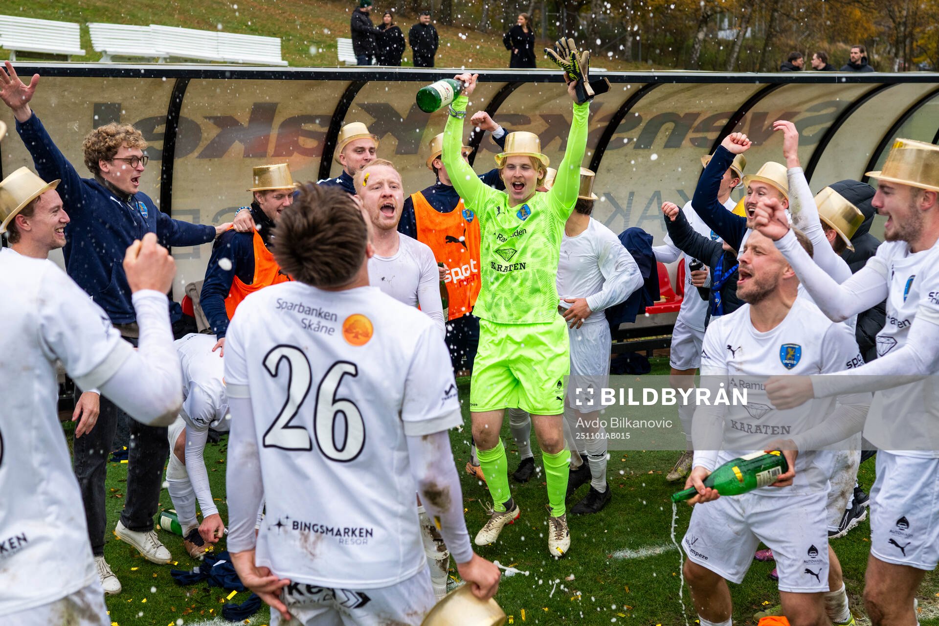 Staffanstorps Uniteds spelare jublar