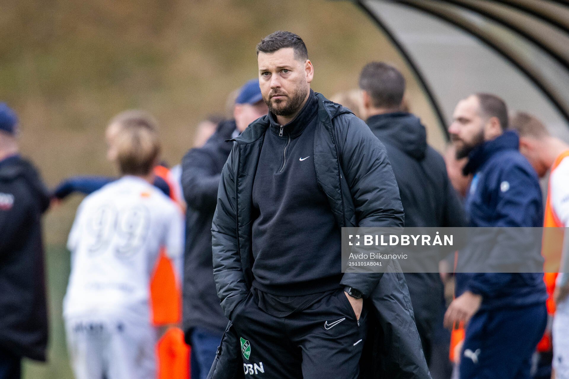 Högaborgs tränare Daniel Bennassar Nilsson deppar