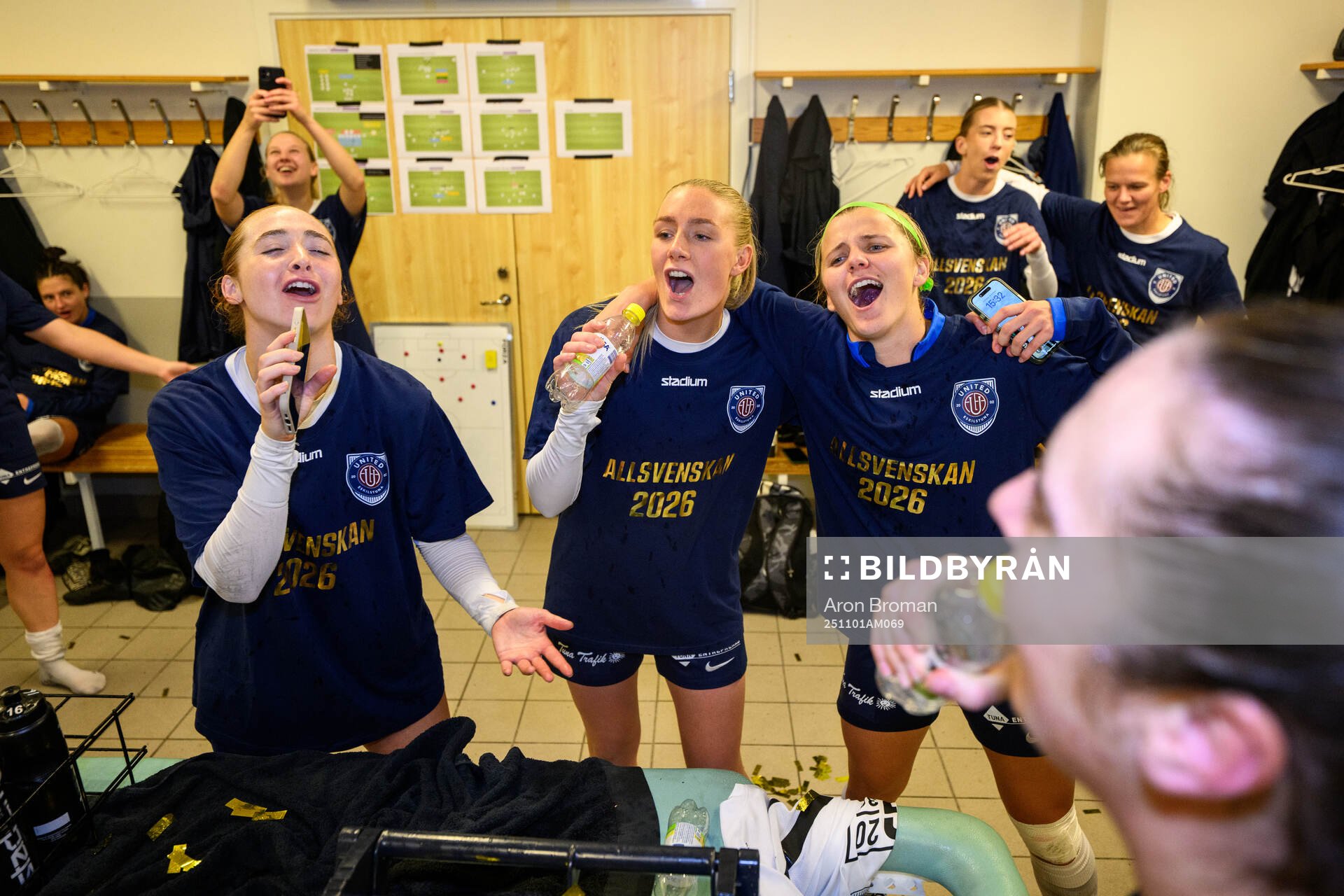 Eskilstuna Uniteds Rylie Rae Combs, Ellen Schampi och