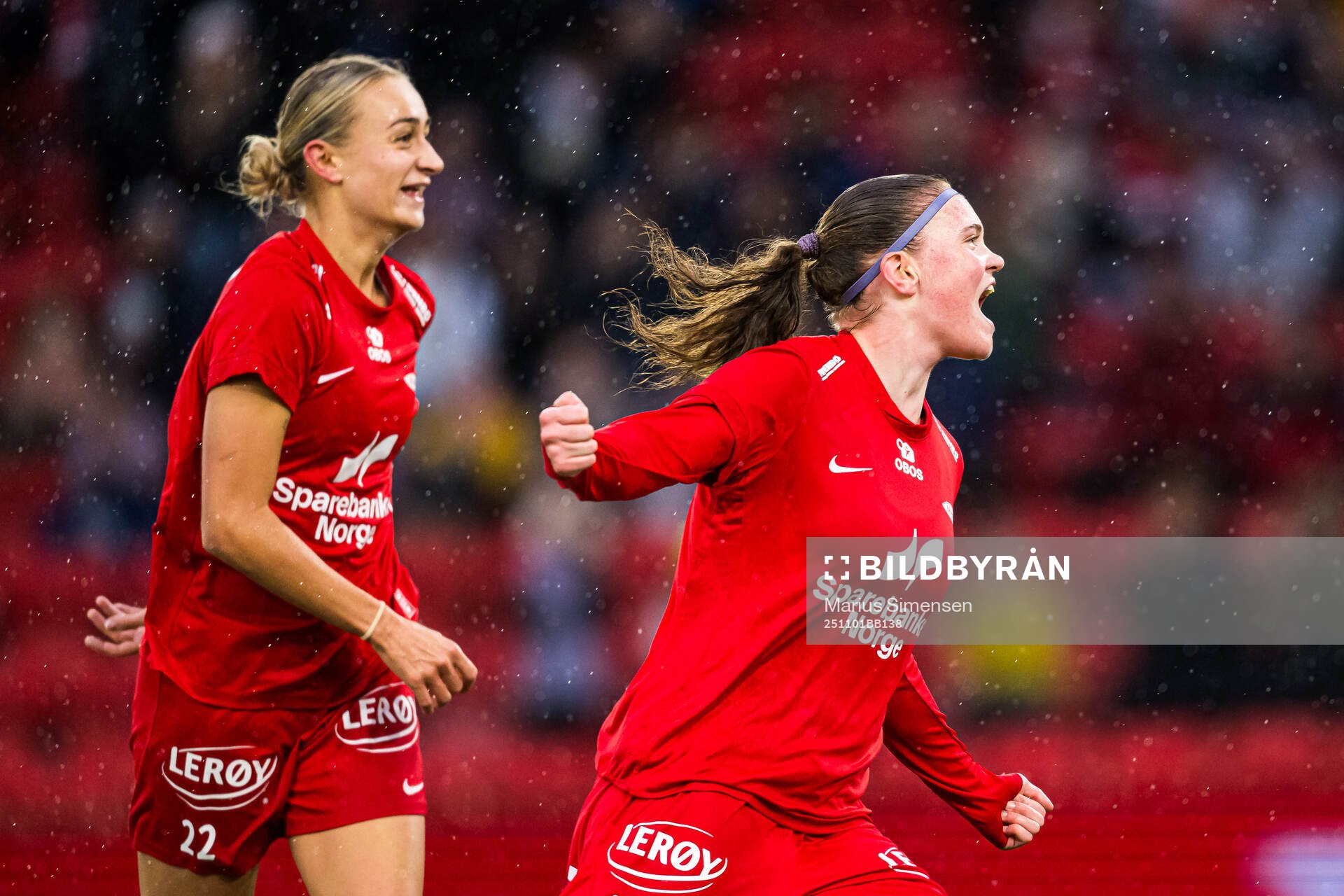 Signe Gaupset of Brann celebrates