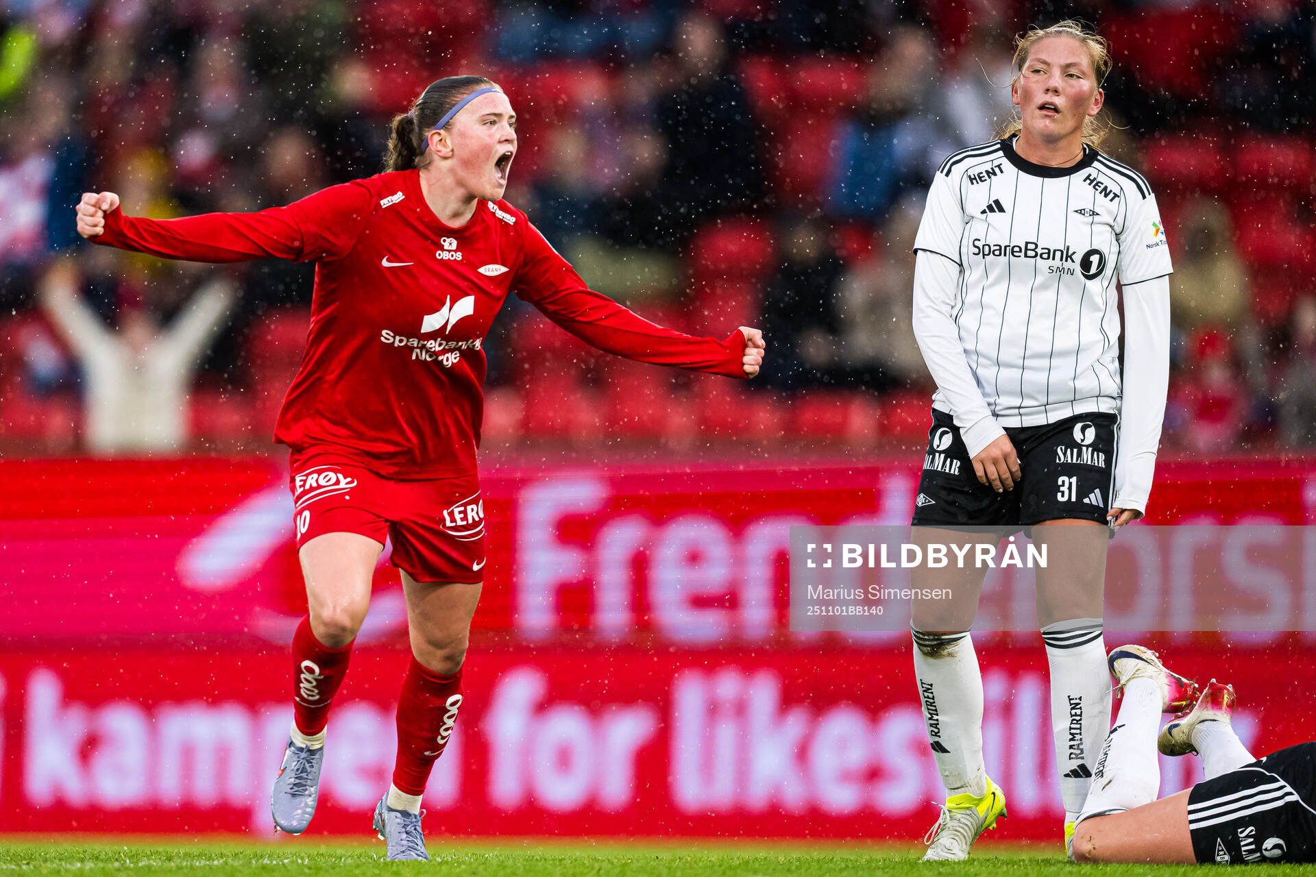 Signe Gaupset of Brann celebrates