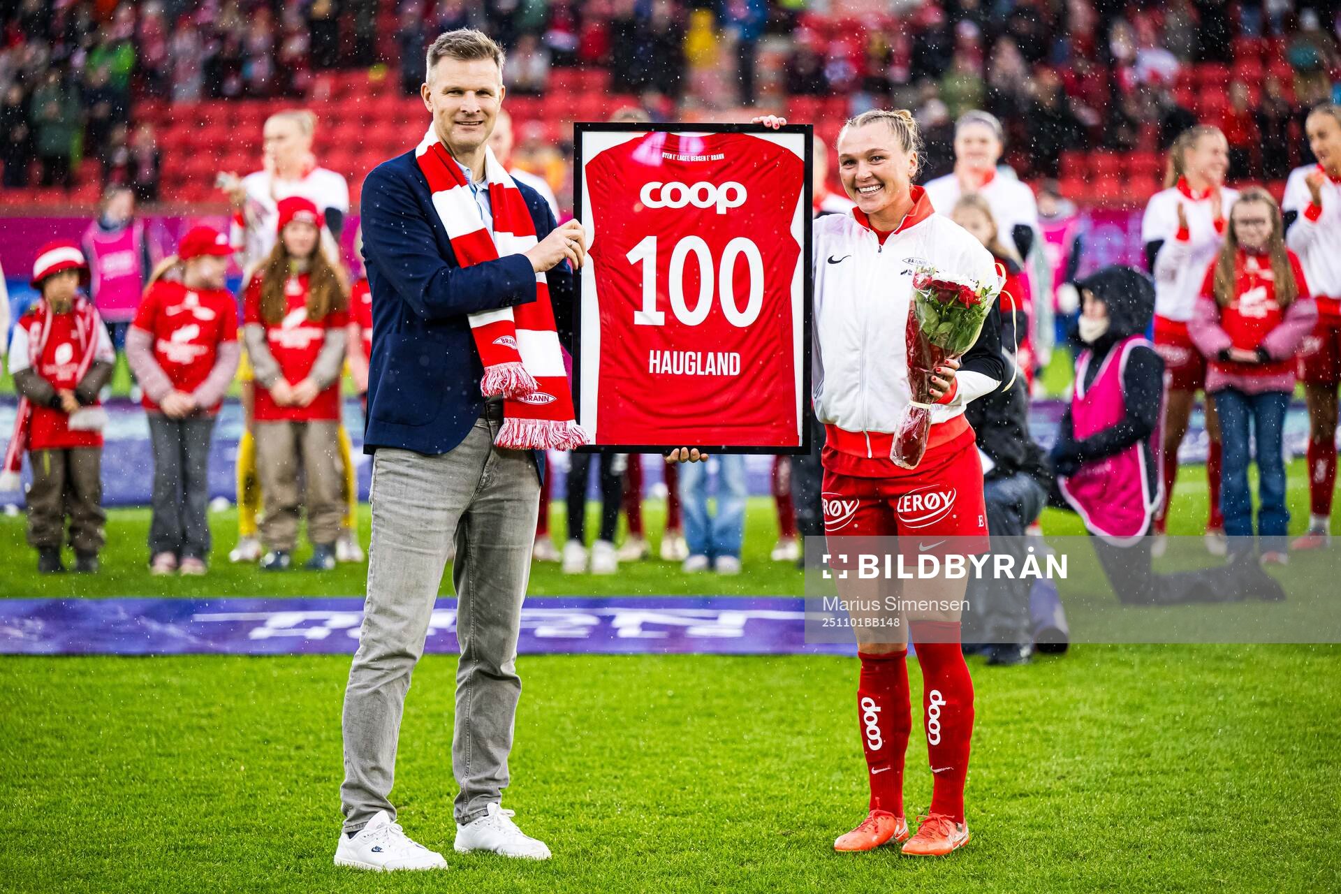 Christian Kalvenes, CEO of Brann,and Karoline Haugland of