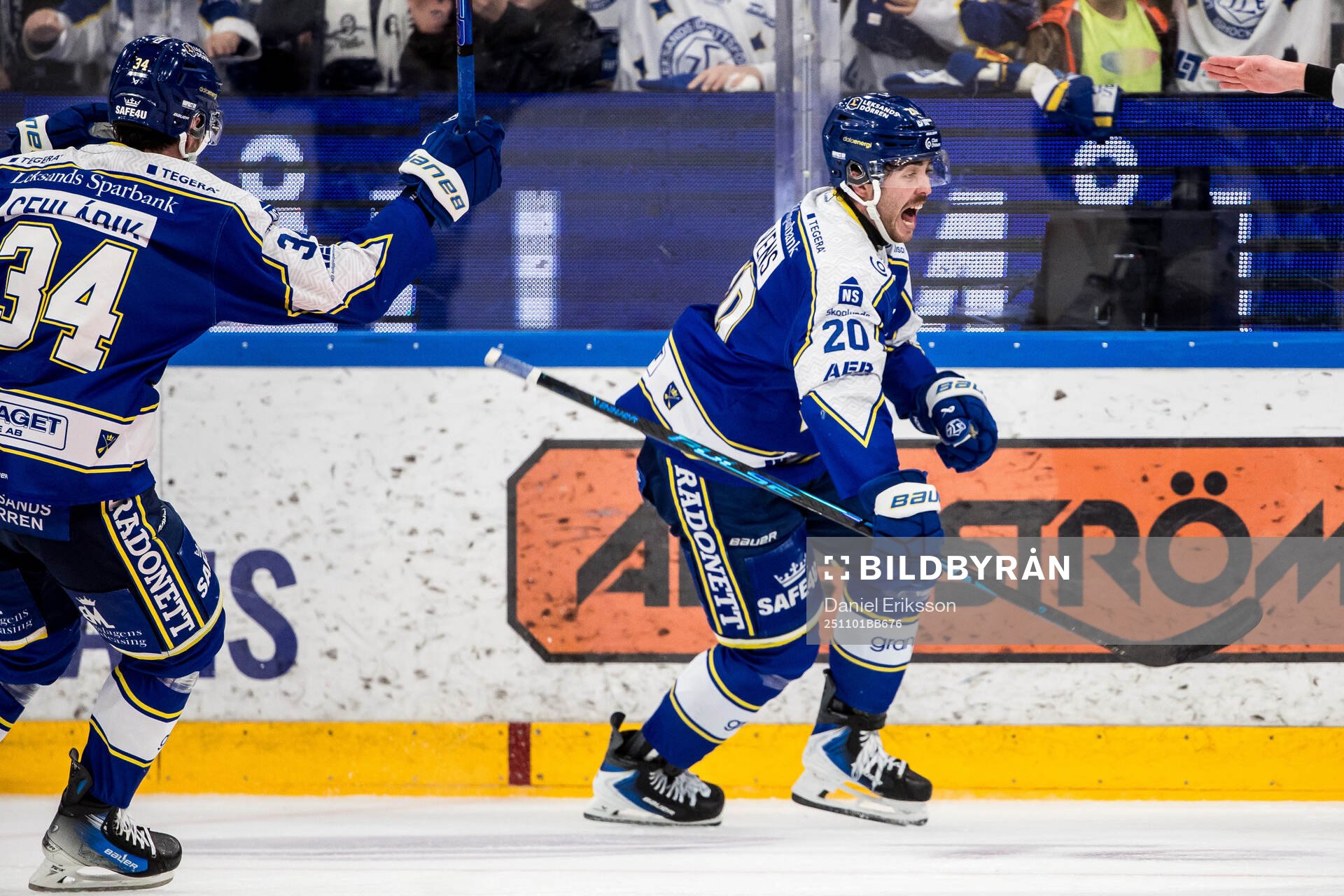 Leksands Nolan Stevens jublar