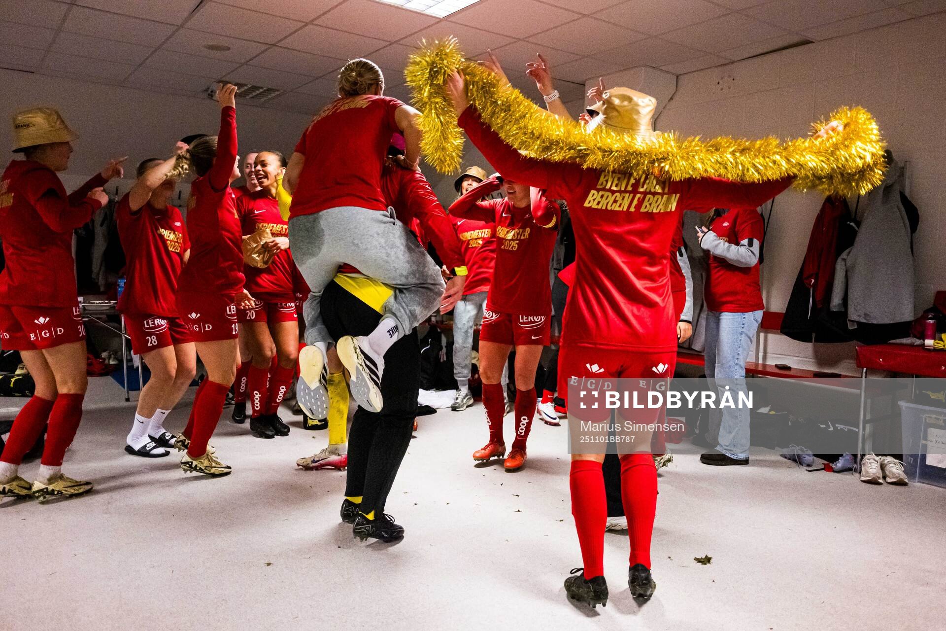 Players of Brann celebrates
