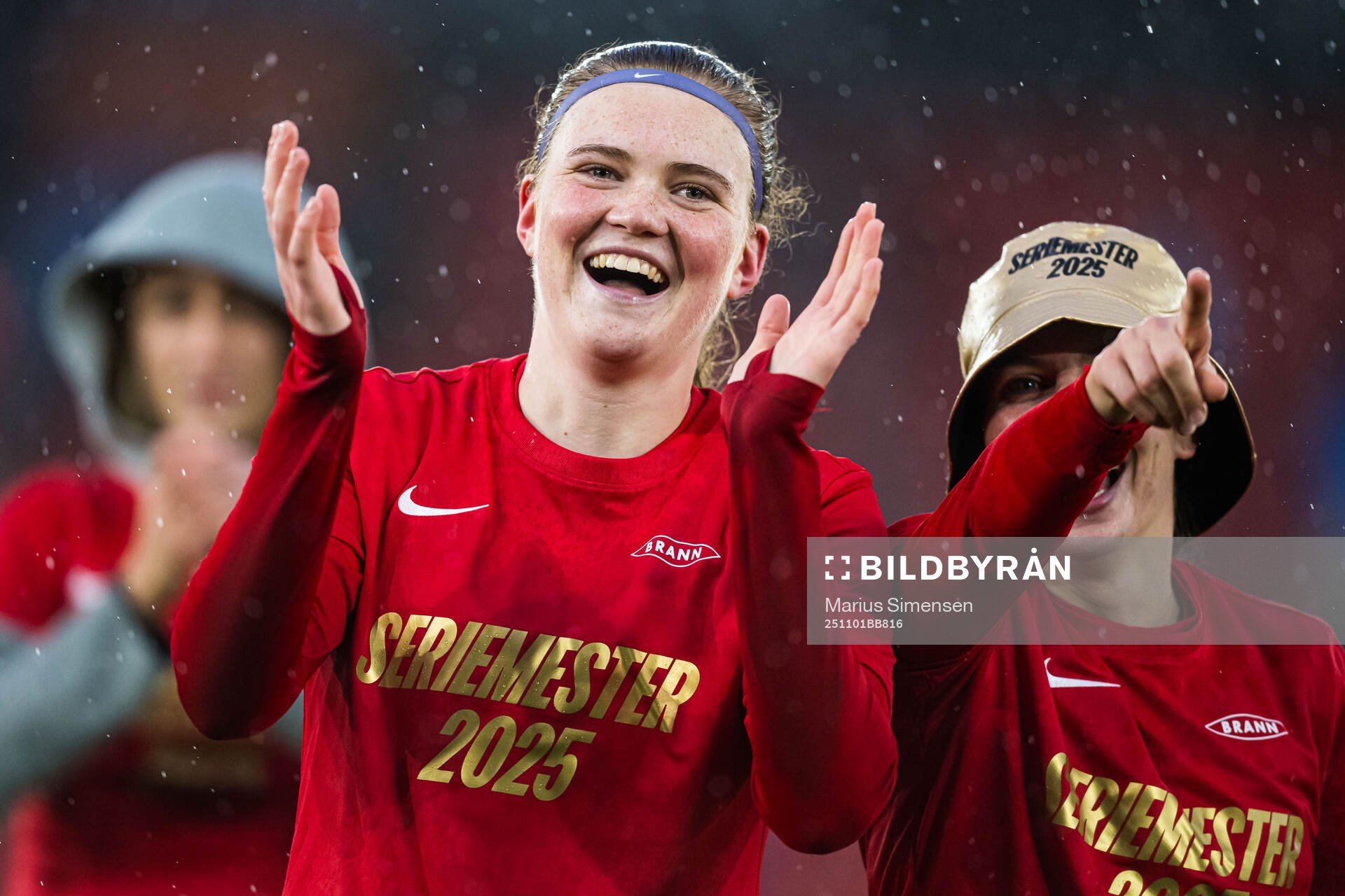 Signe Gaupset of Brann celebrates