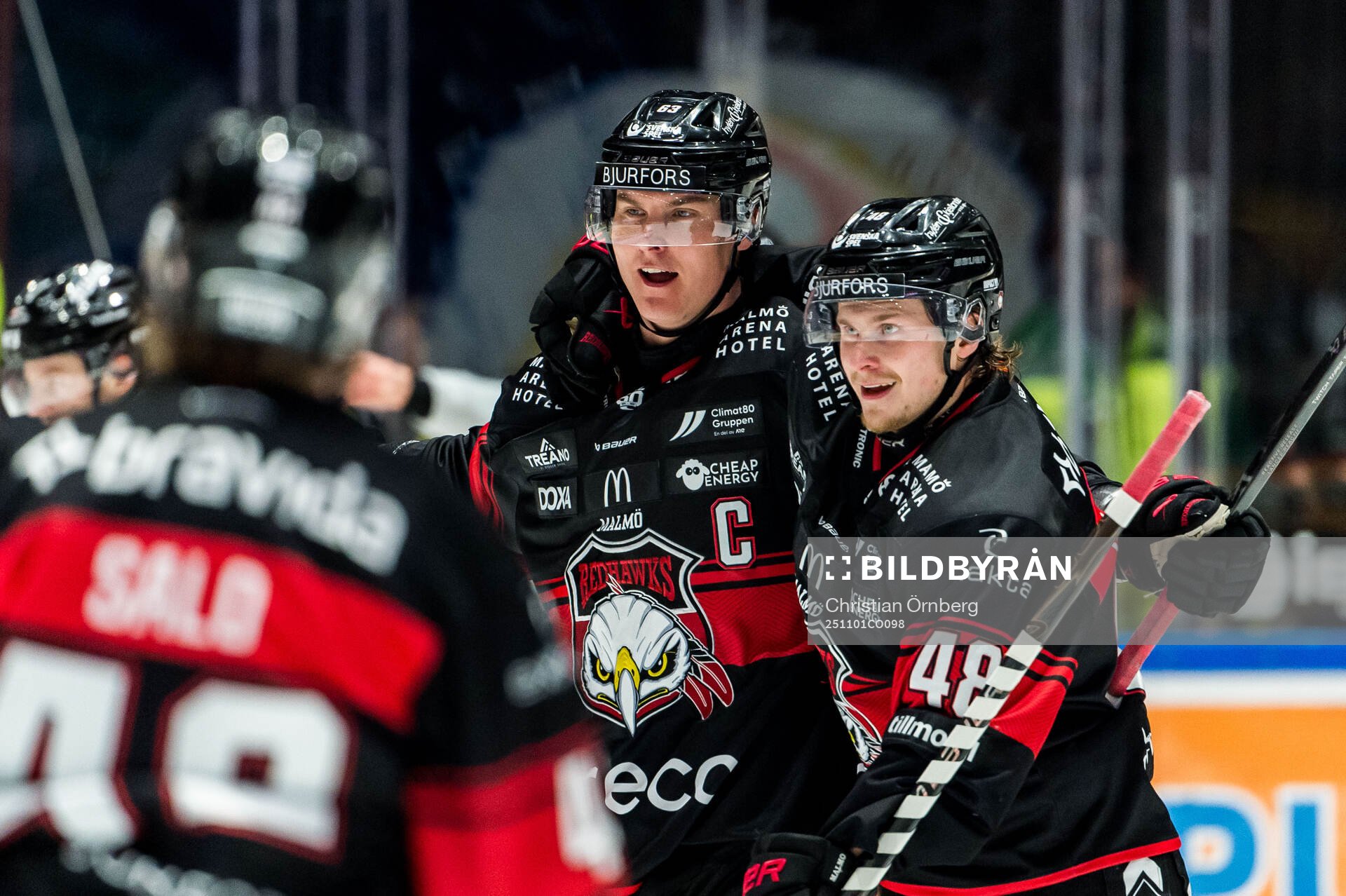 Malmö Redhawks Fredrik Händemark och Lauri Pajuniemi