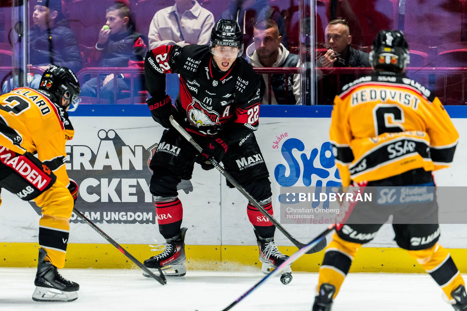 Malmö Redhawks Janne Kuokkanen och Luleås Frederic Allard