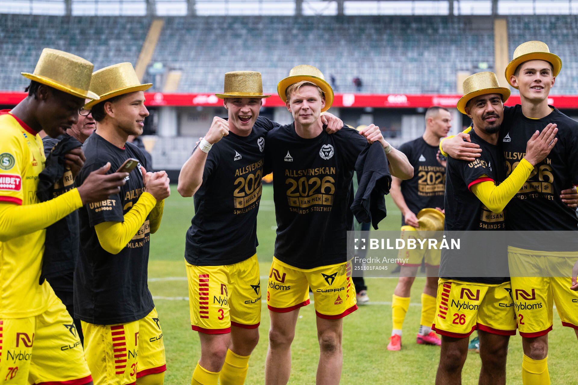 Kalmars spelare jublar
