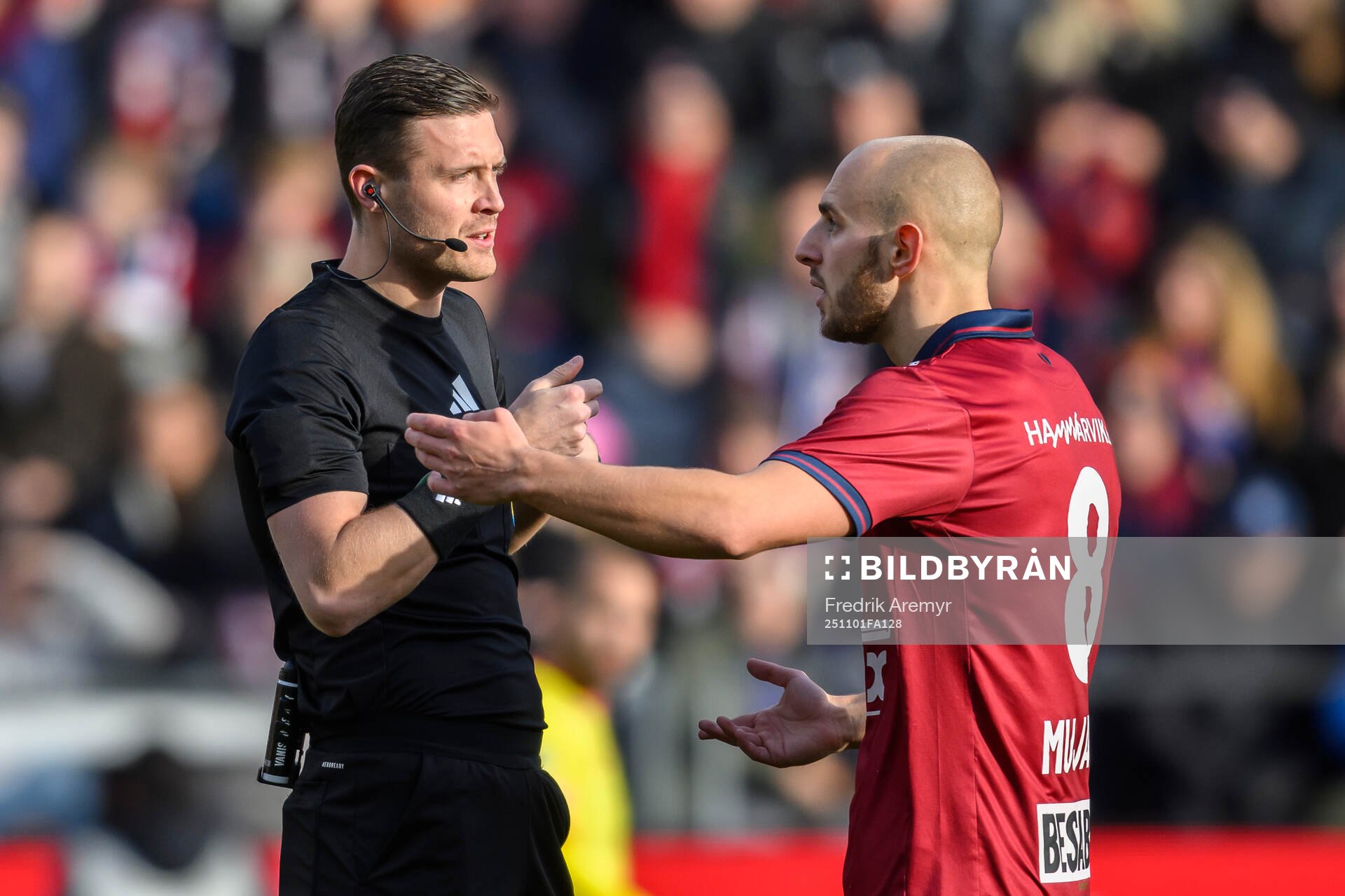 Domare Erik Mattsson och Örgrytes Amel Mujanic
