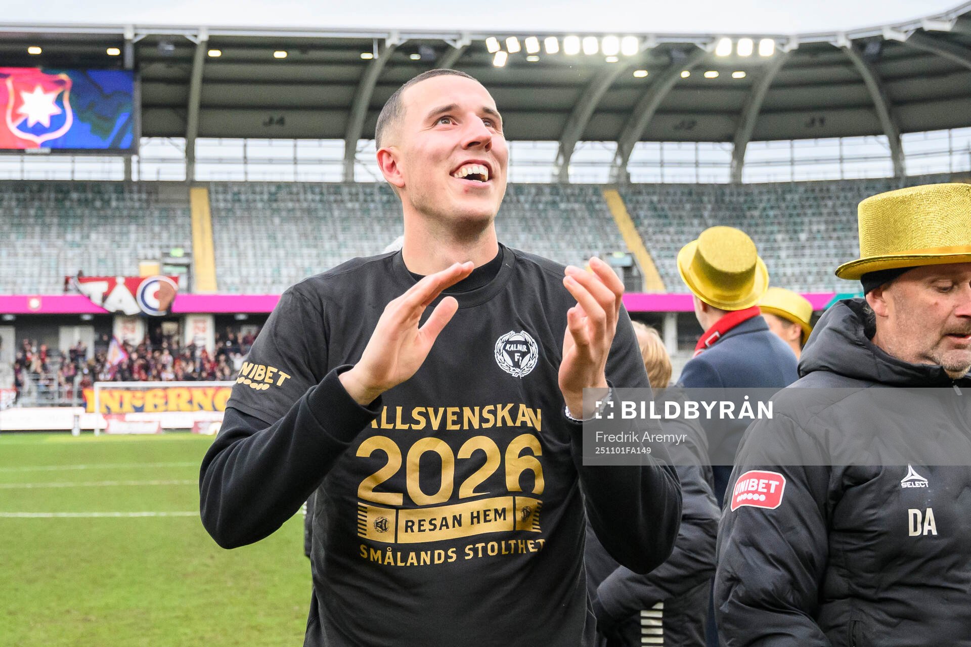 Kalmars målvakt Samuel Brolin jublar