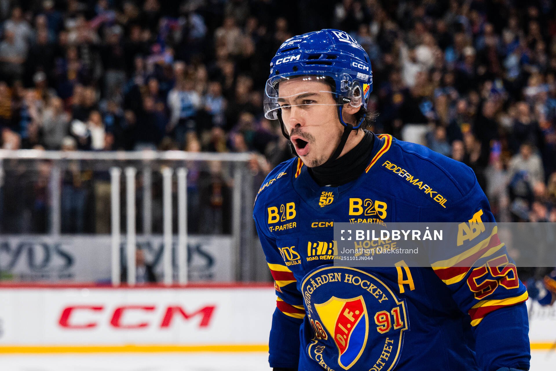 Djurgårdens Charles Hudon jublar