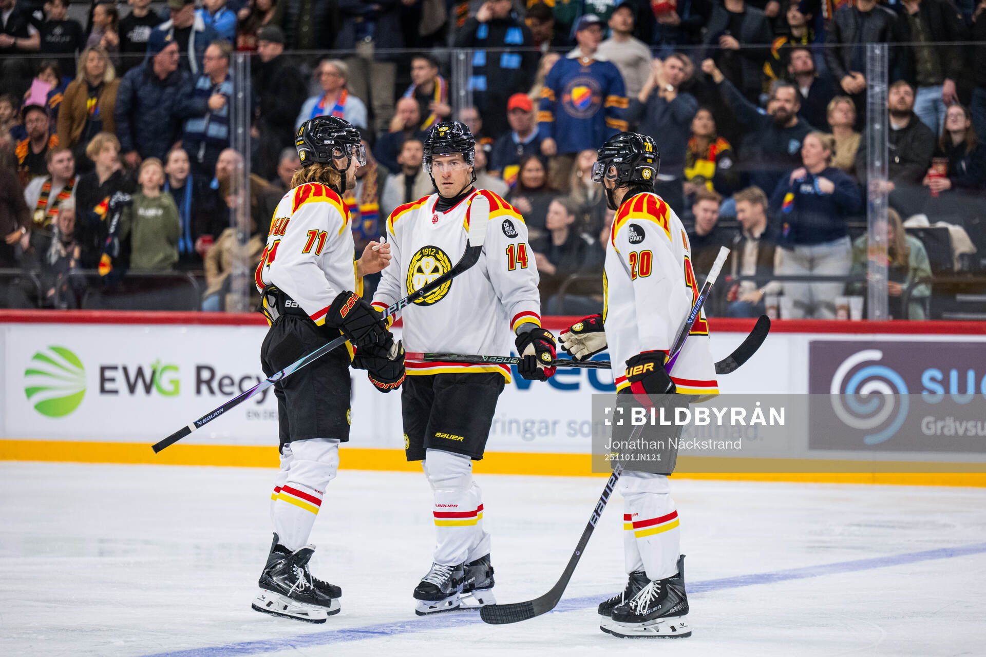Brynäs Axel Jonsson-Fjällby, Robert Hägg och Tyler Vesel
