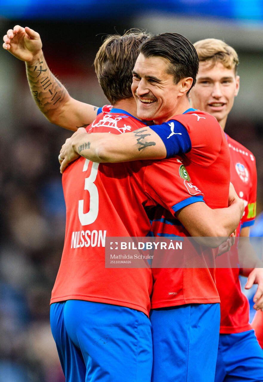 Helsingborgs Wilhelm Nilsson och Jon Birkfeldt jublar