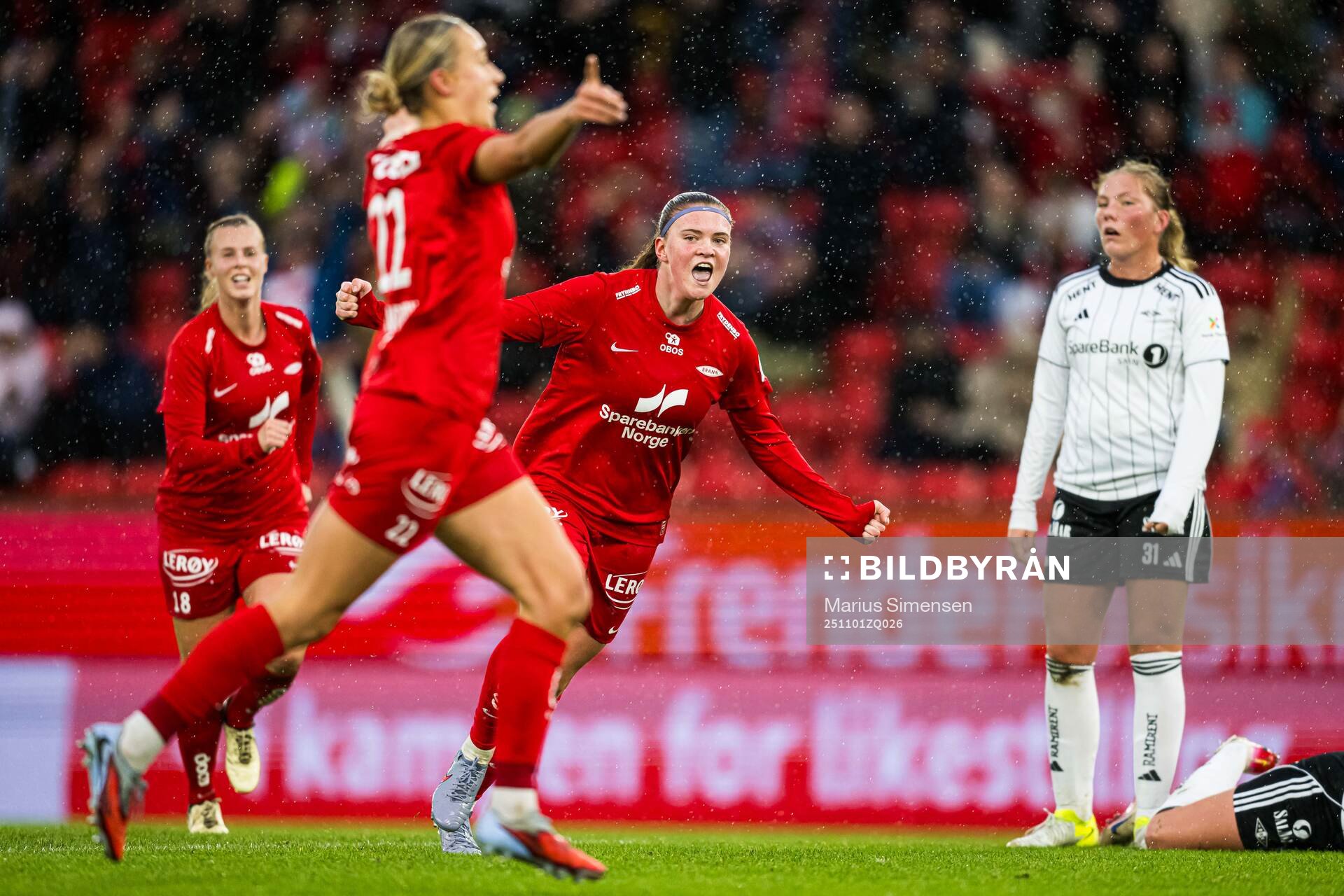 Signe Gaupset of Brann celebrates