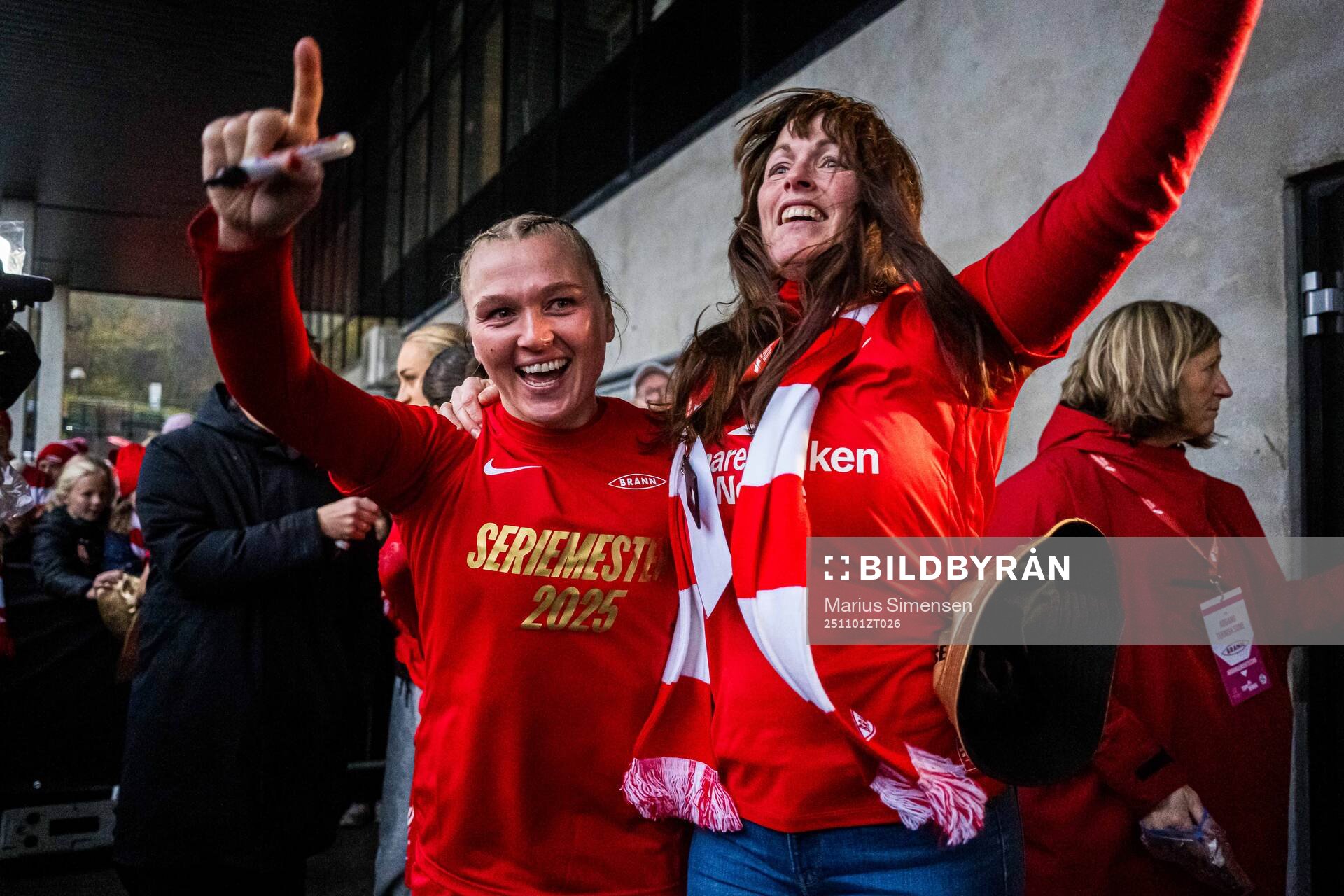 Karoline Haugland of Brann celebrates