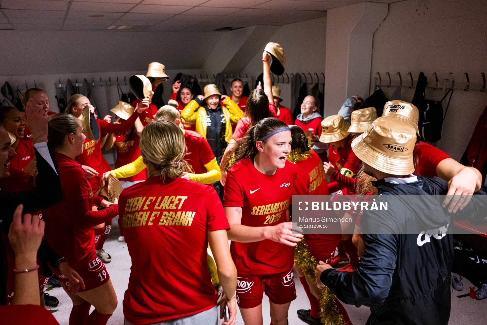 Signe Gaupset of Brann celebrates