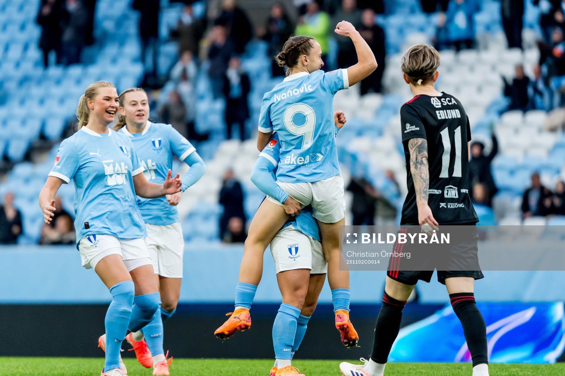 Malmö FFs Miljana Ivanovic jublar