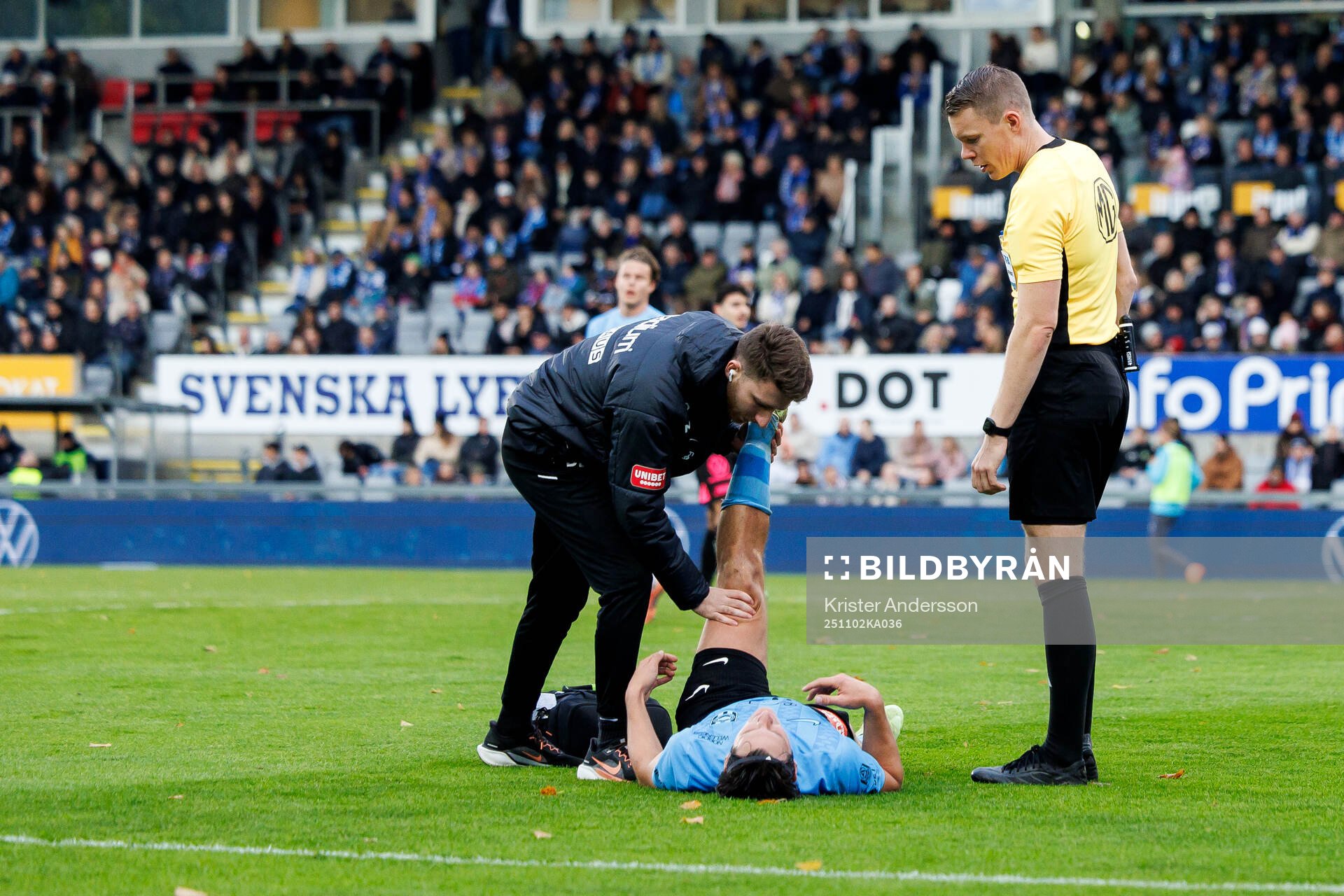 Brommapojkarnas Kevin Ackermann med skada