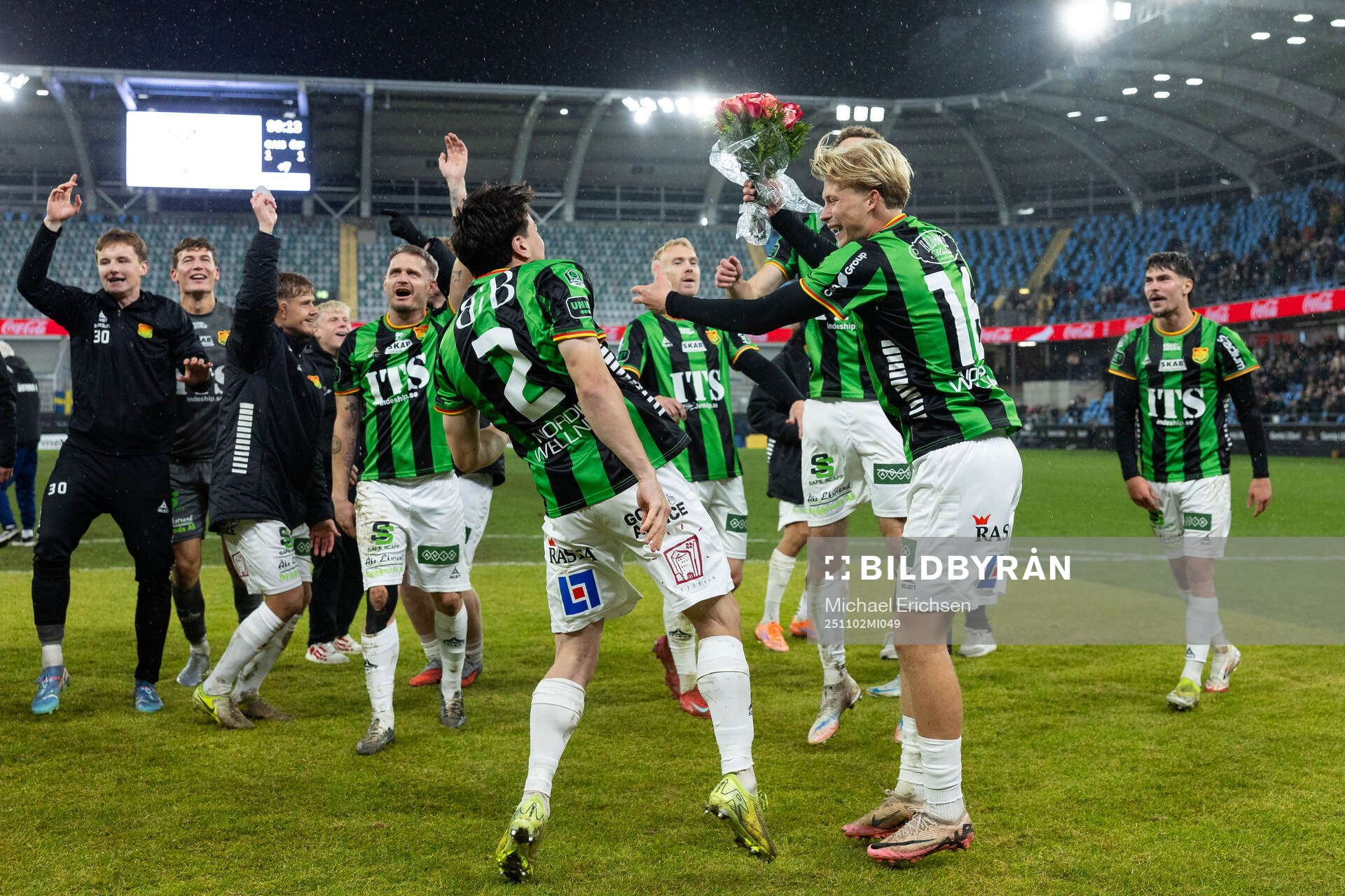 GAIS Matteo de Brienne och Rasmus Niklasson Petrovic jublar