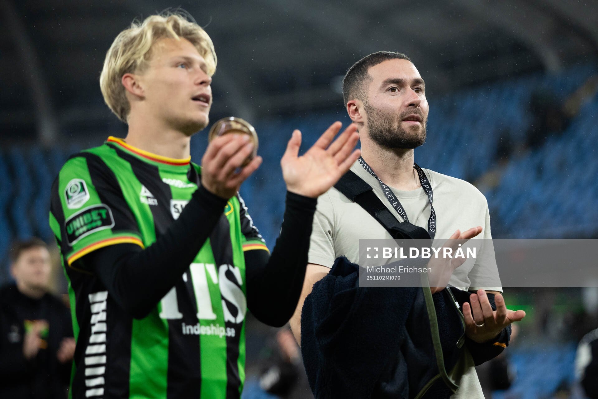 GAIS Rasmus Niklasson Petrovic och målvakt Mergim Krasniqi