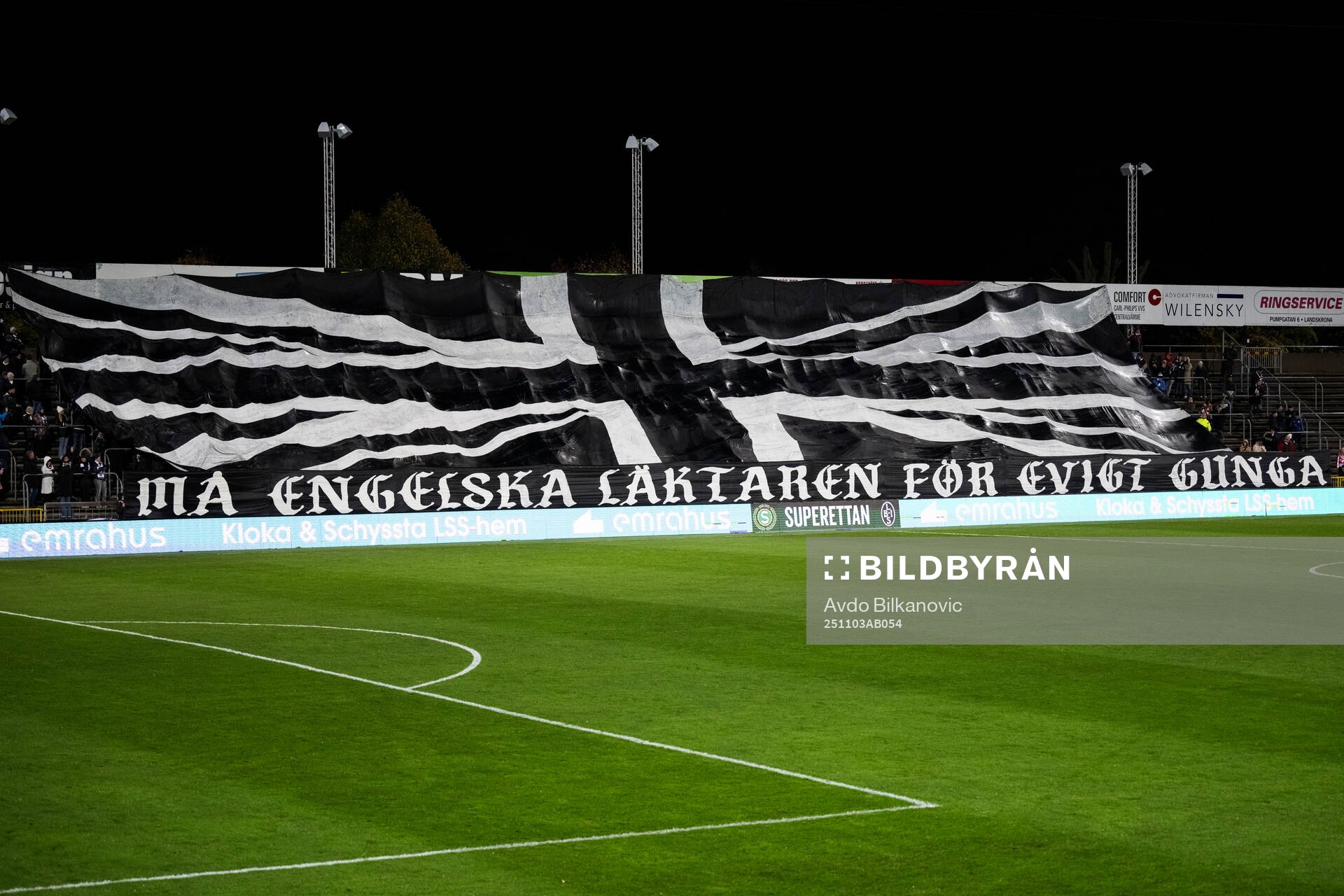 Landskronas med banderoll