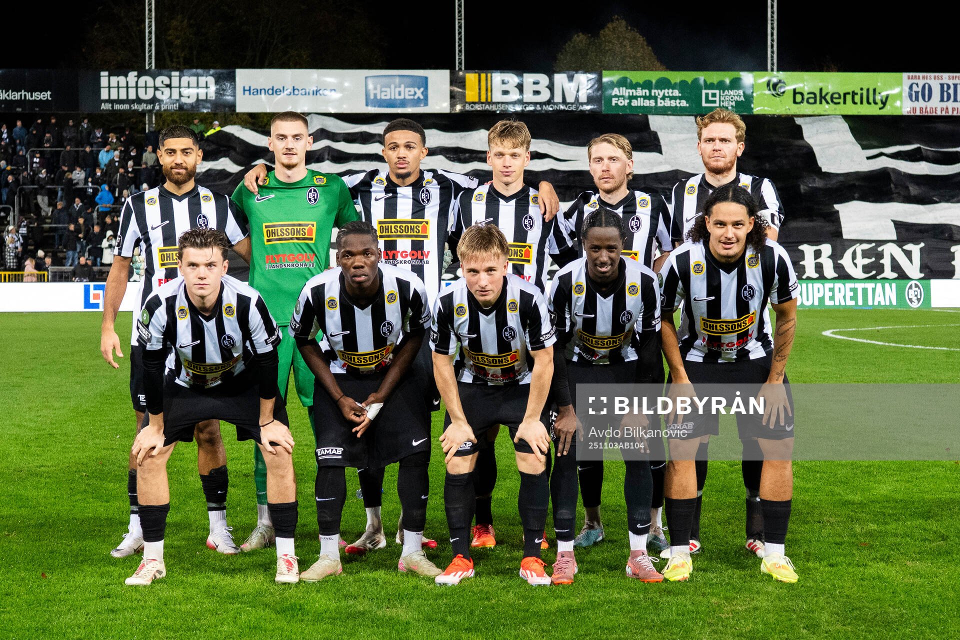 Landskronas startelva Marcus Pettersson, André Alvarez