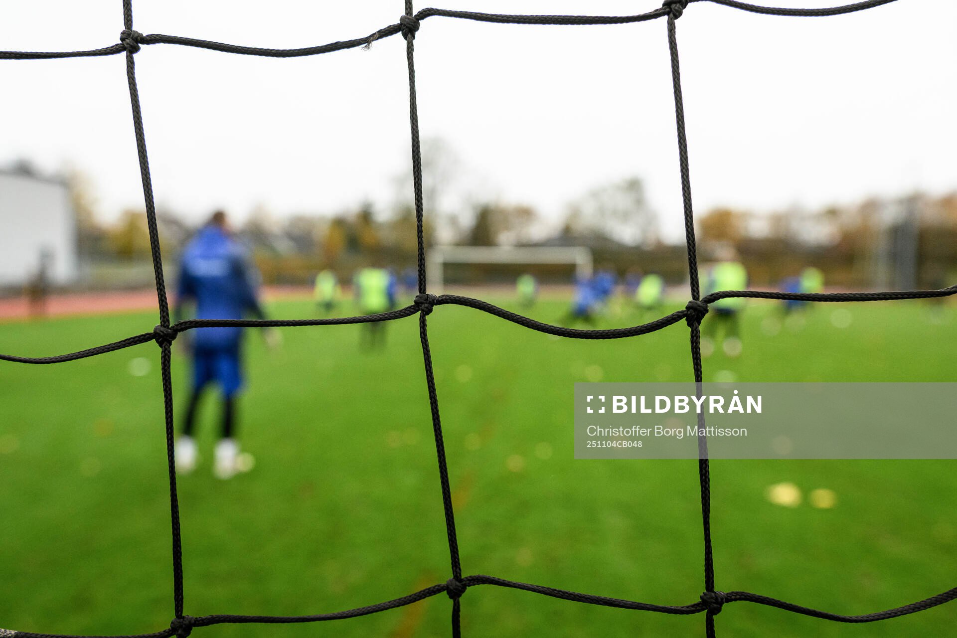 Nätmaskor i ett fotbollsmål
