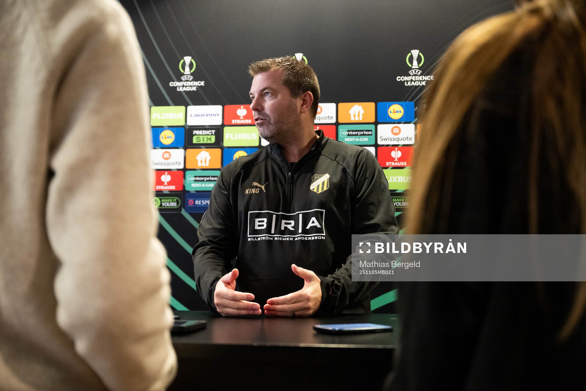 Head coach Jens Gustafsson is interviewed