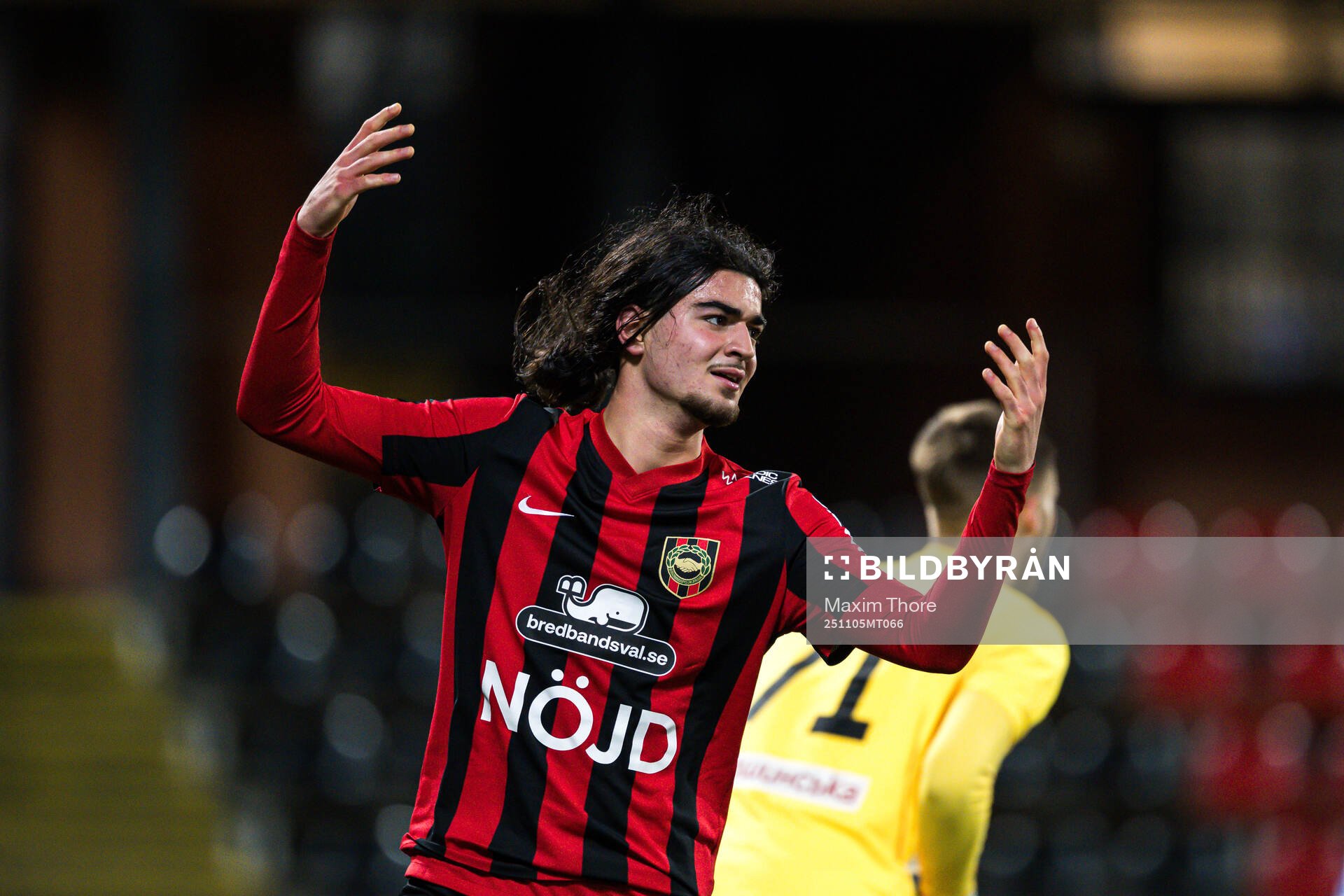 Nijat Narimanov of Brommapojkarna reacts