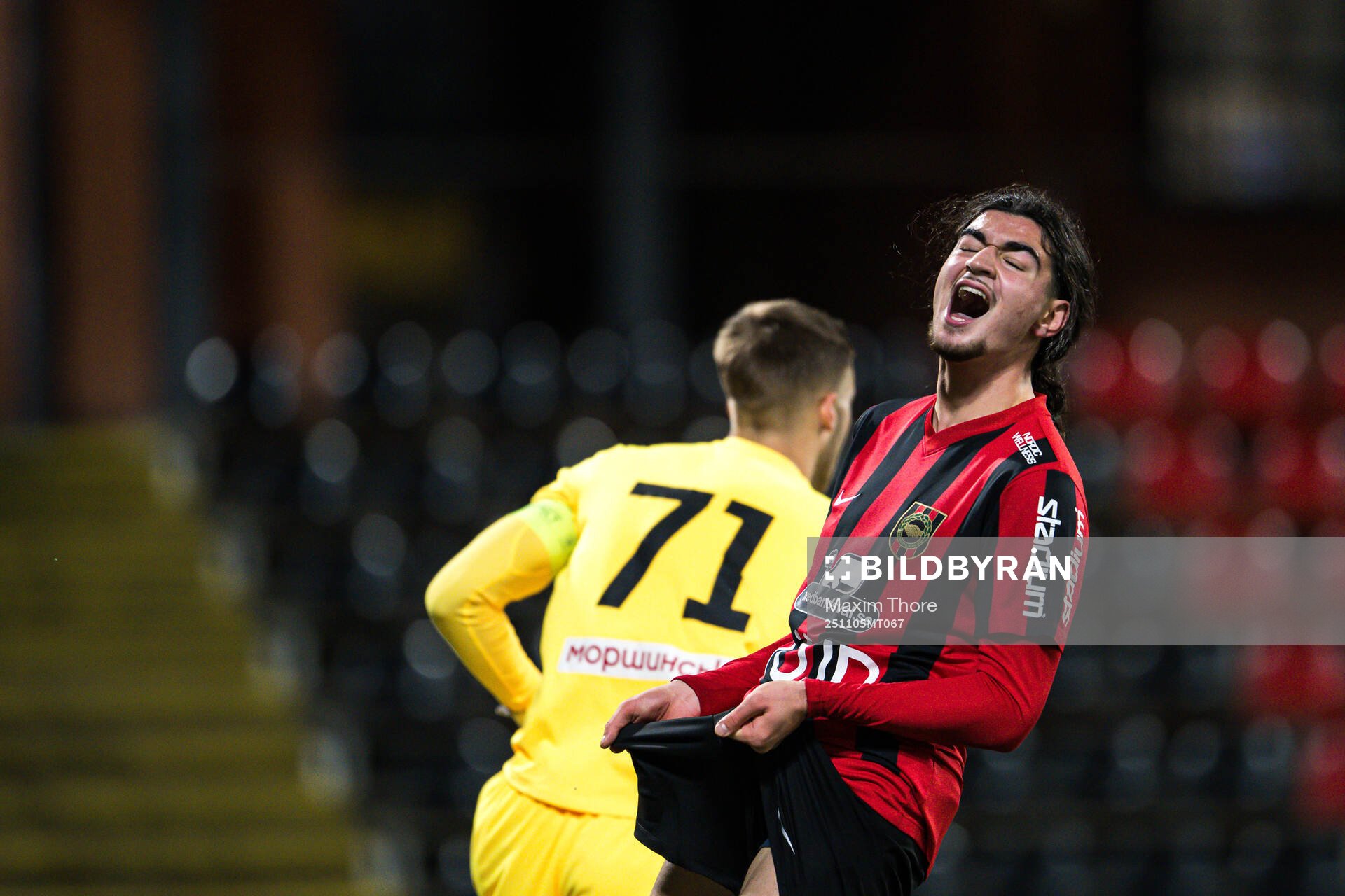 Nijat Narimanov of Brommapojkarna reacts