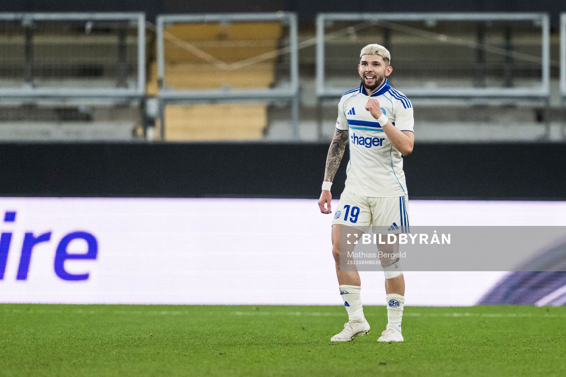 Julio Enisco of Strasbourg celebrates