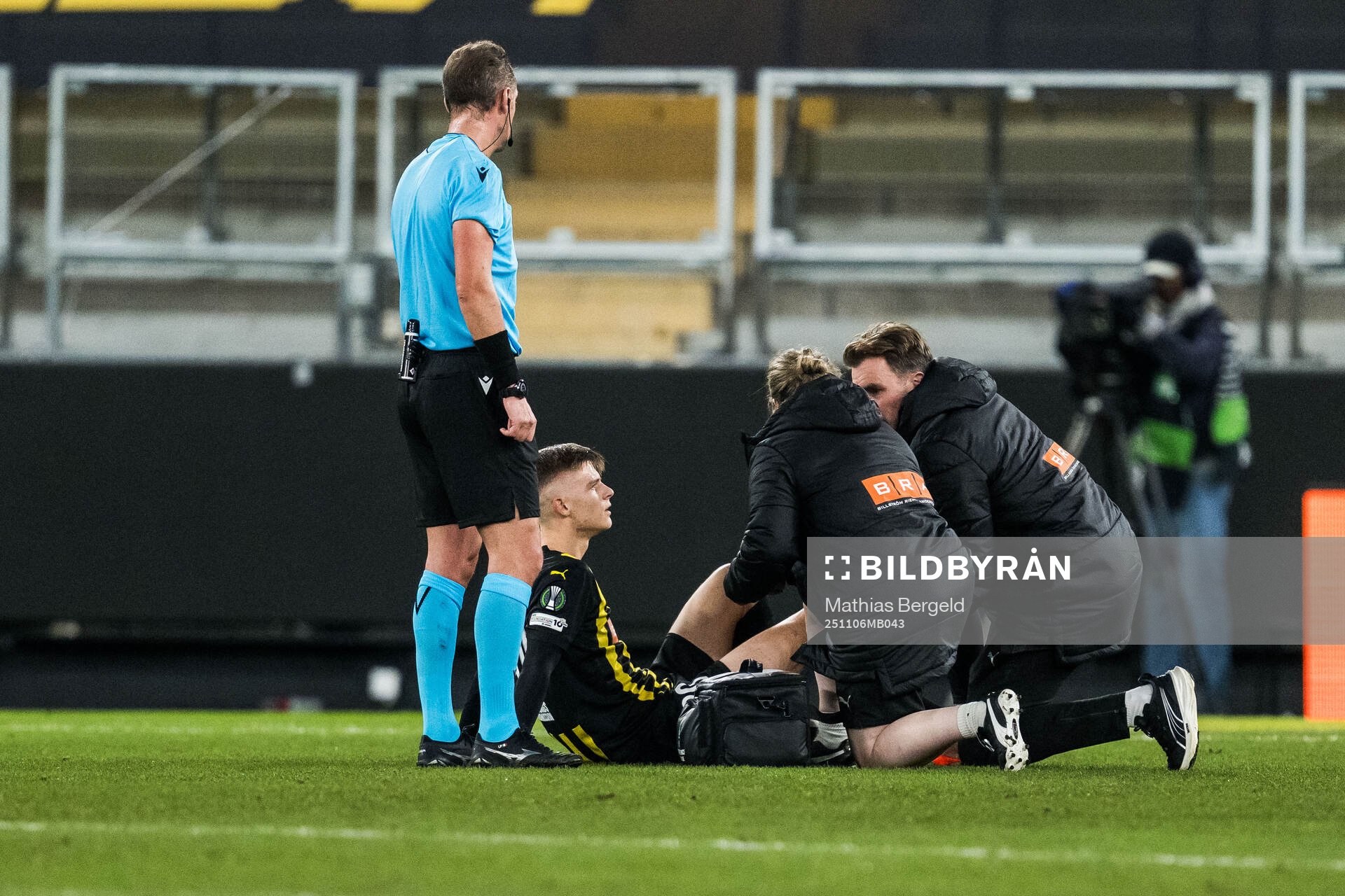 Adrian Svanbäck of Häcken receives medical attention