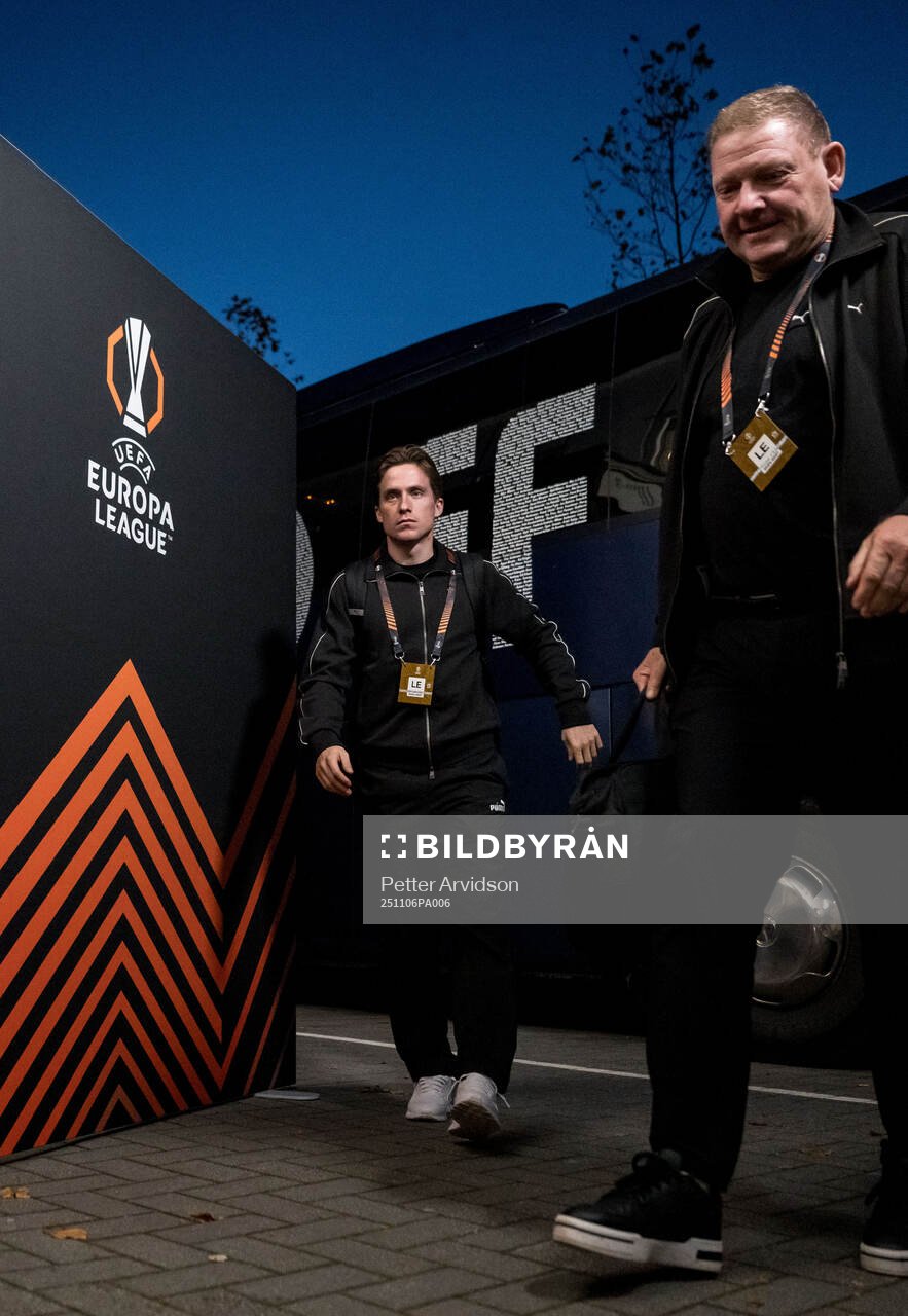 Johan Karlsson of Malmö FF arrives at the stadium