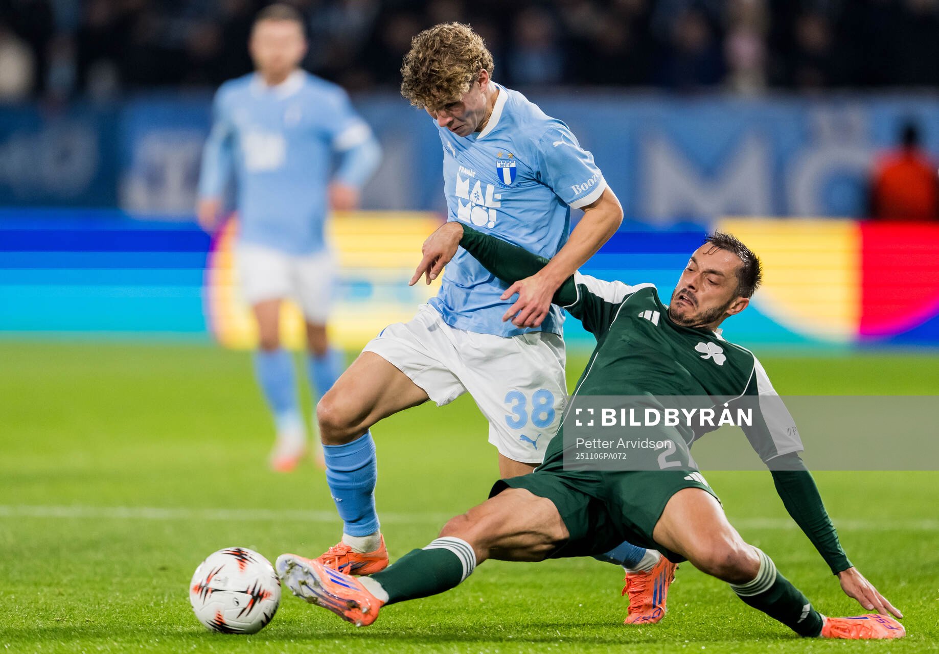 Hugo Bolin of Malmö FF and Tin Jedvaj of Panathinaikos