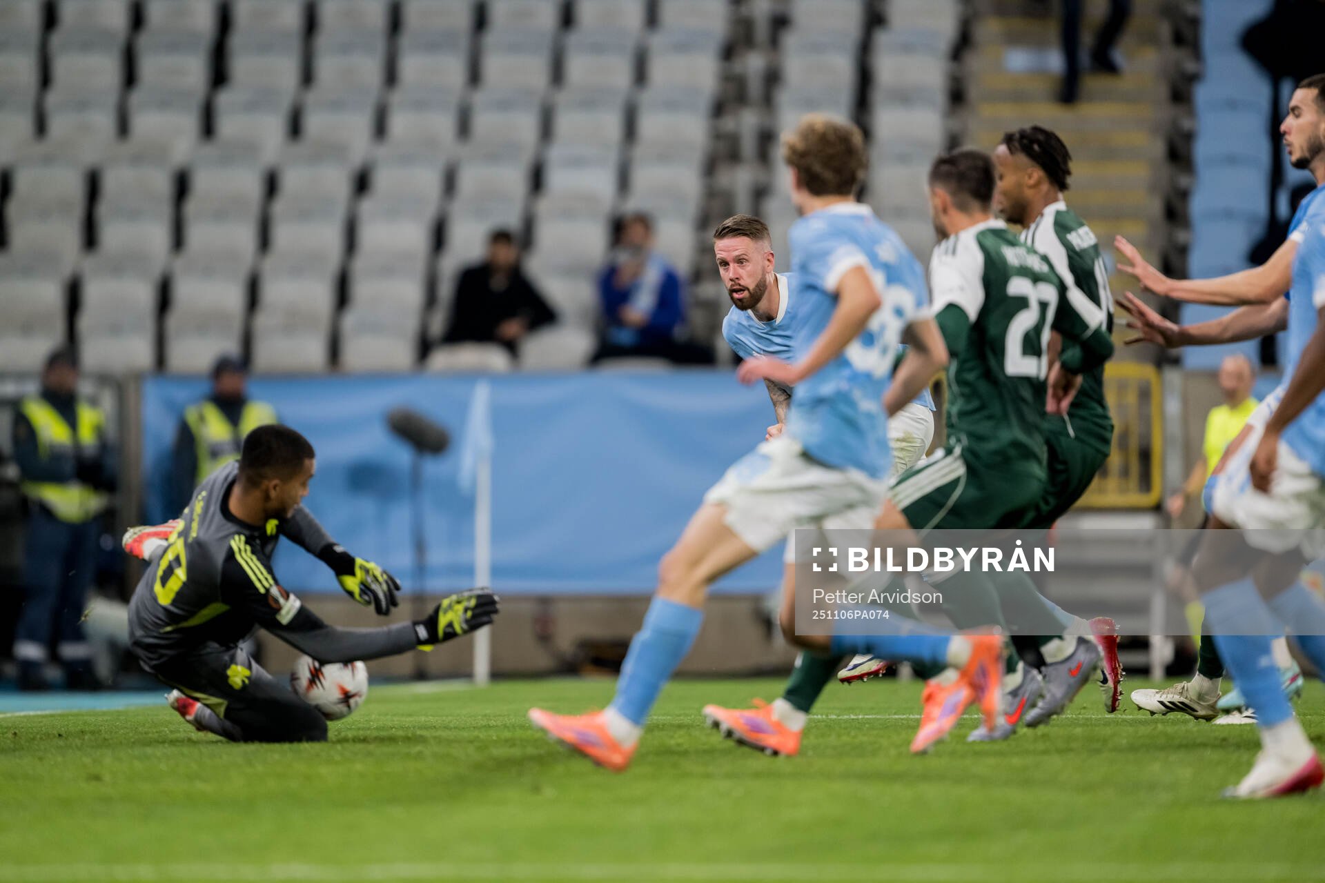 Goalkeeper Alban Lafont of Panathinaikos and Pontus Jansson
