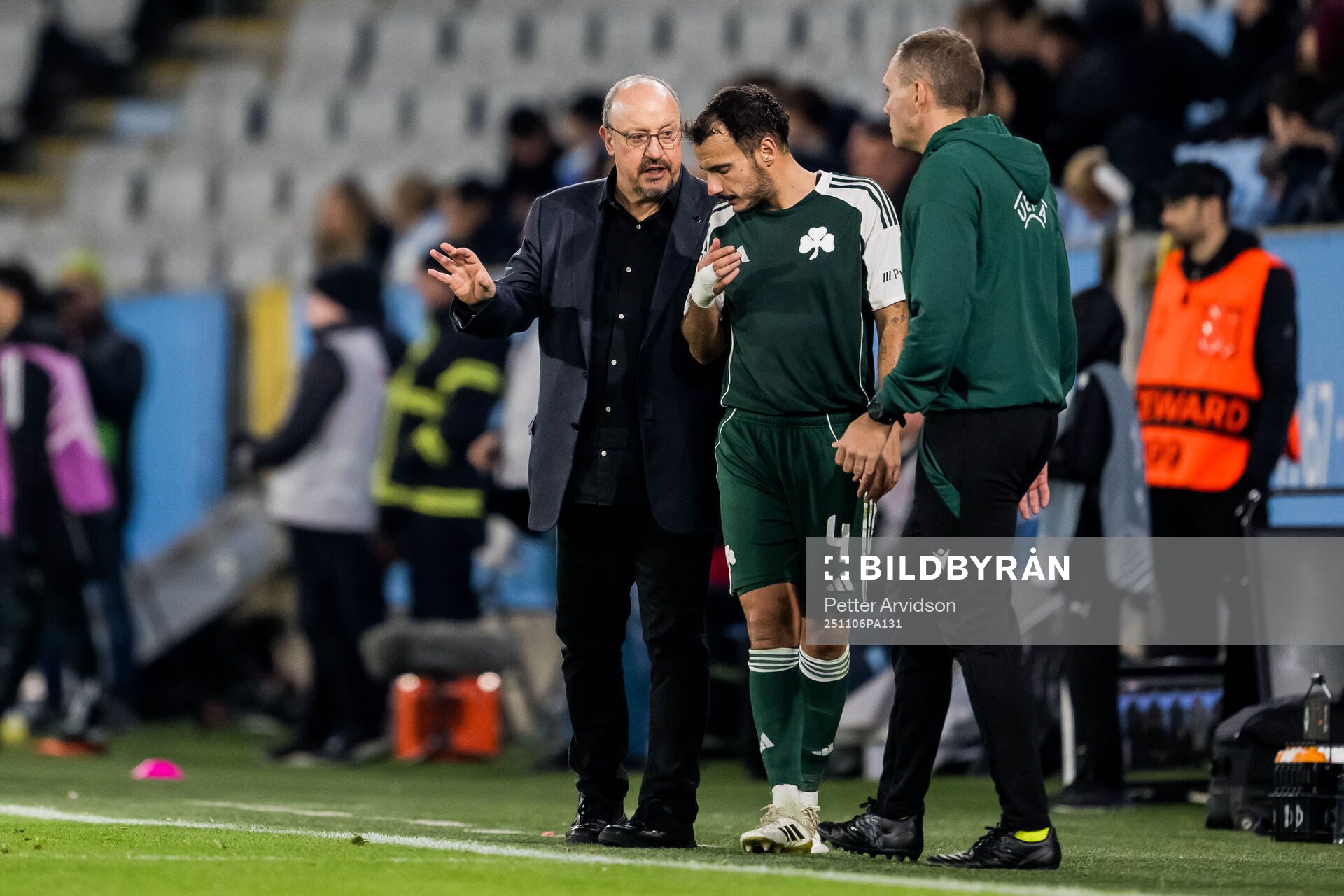 Head coach Rafael Benitez and Pedro Chirivella of