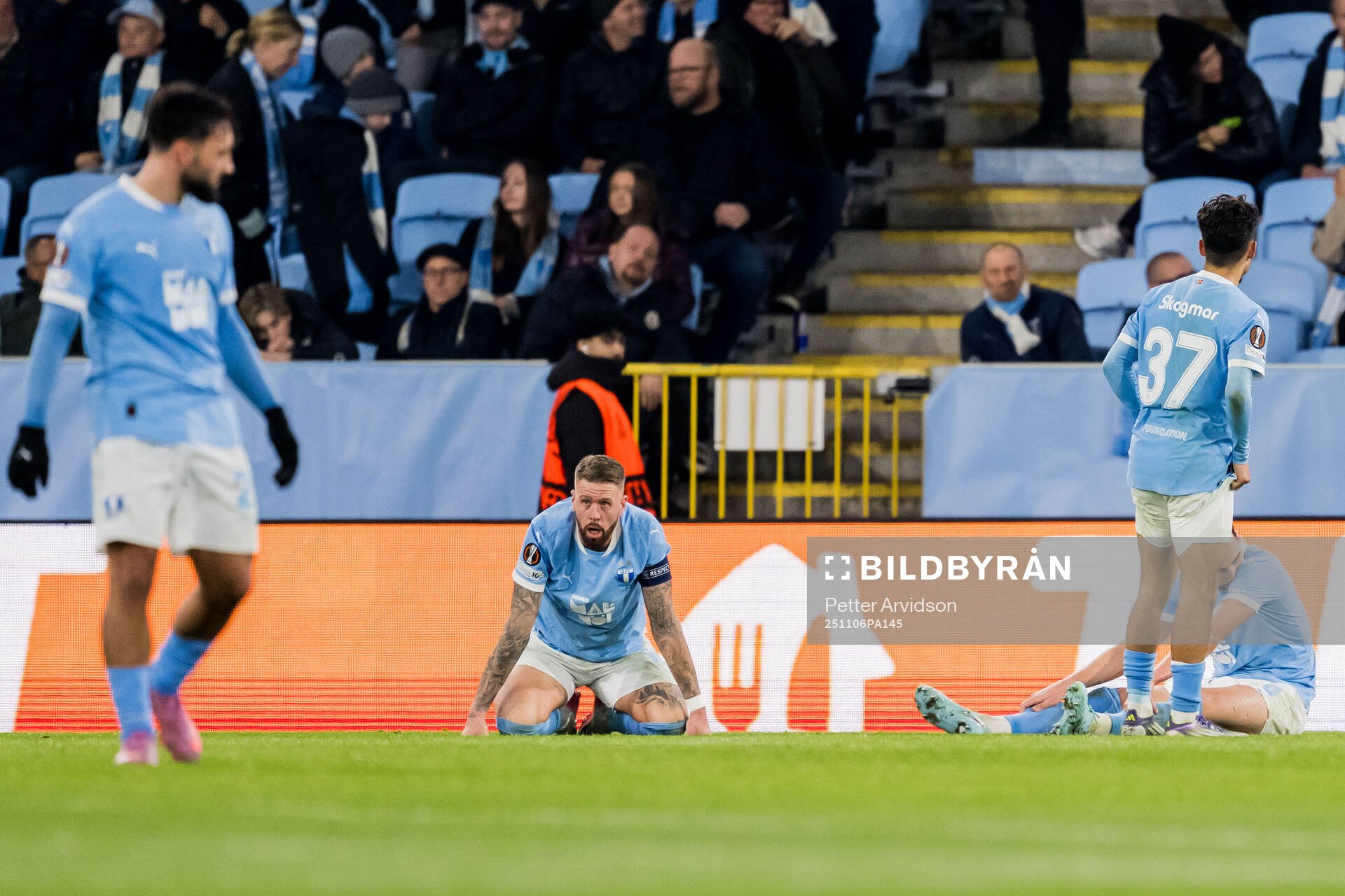 Pontus Jansson of Malmö FF looks dejected