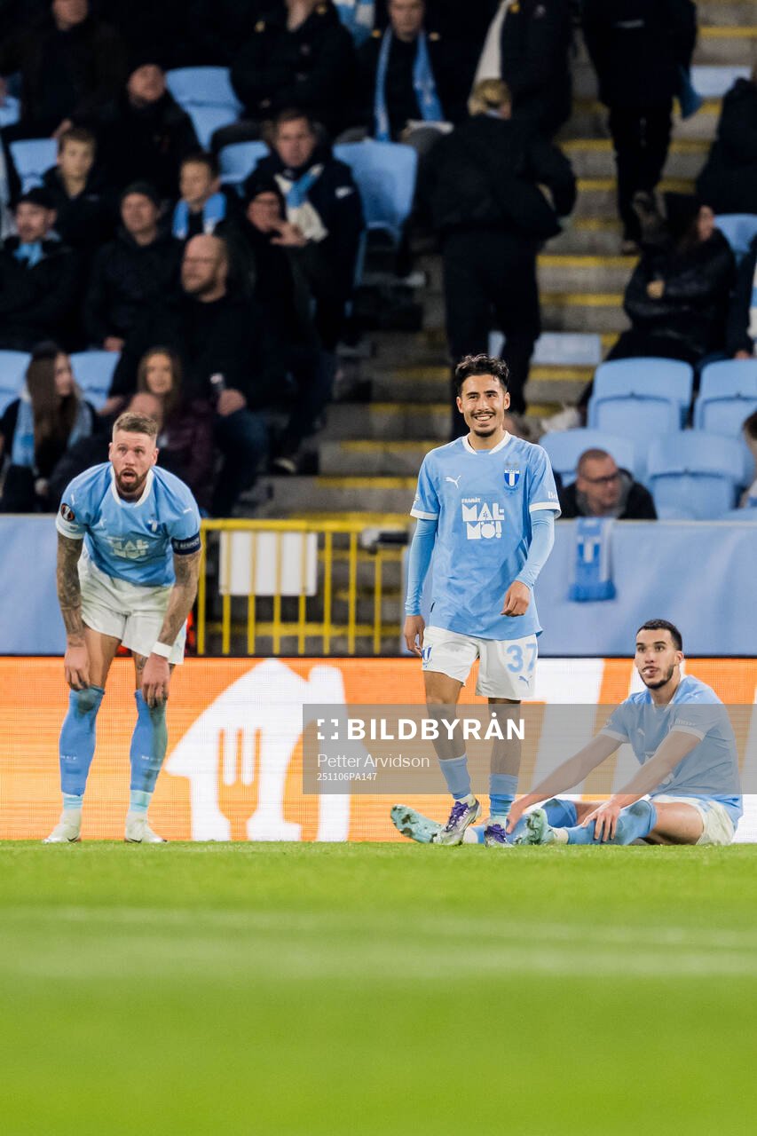 Pontus Jansson, Adrian Skogmar and Andrej Djuric of Malmö